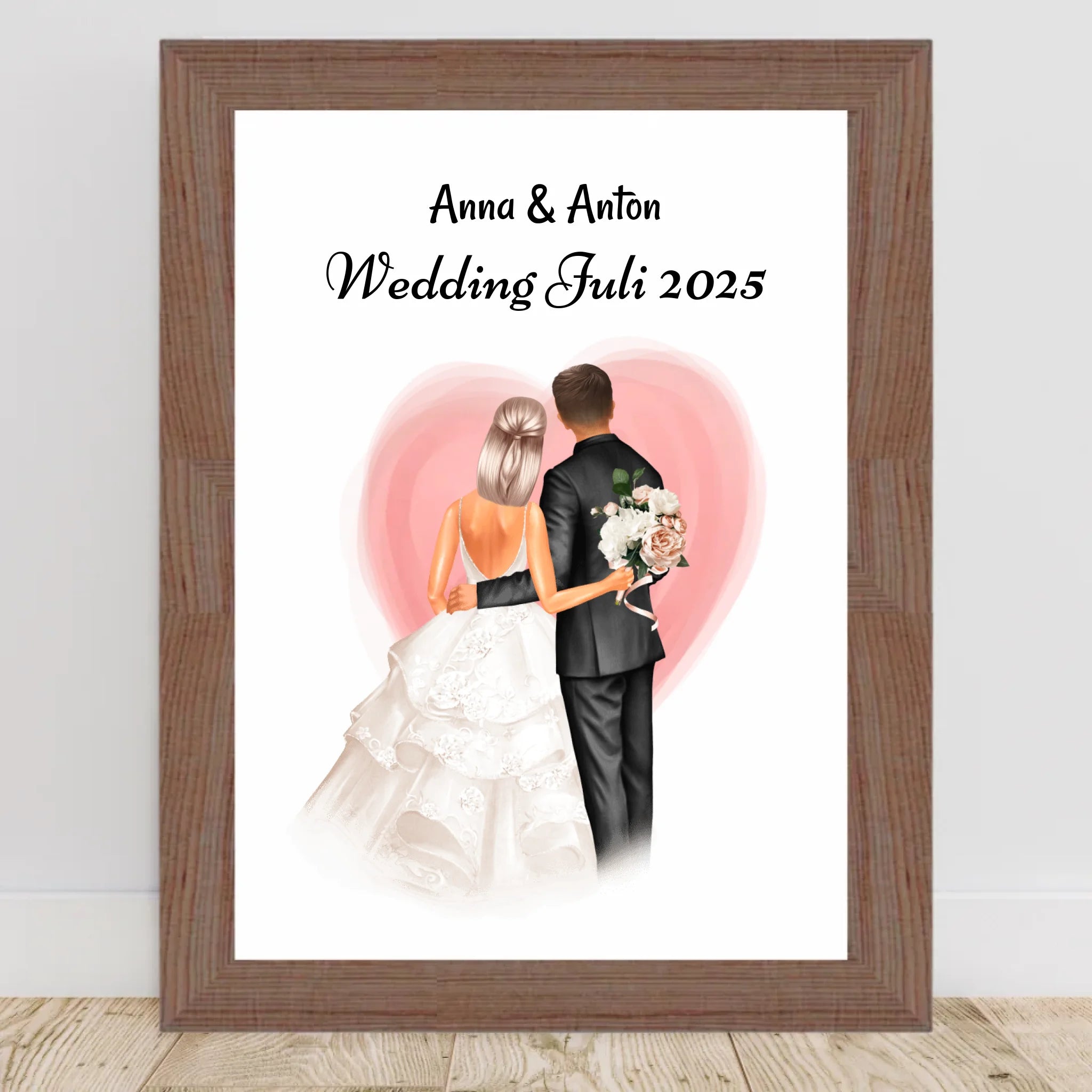 Hochzeitspaar Bild Geschenk personalisiert - Cantty