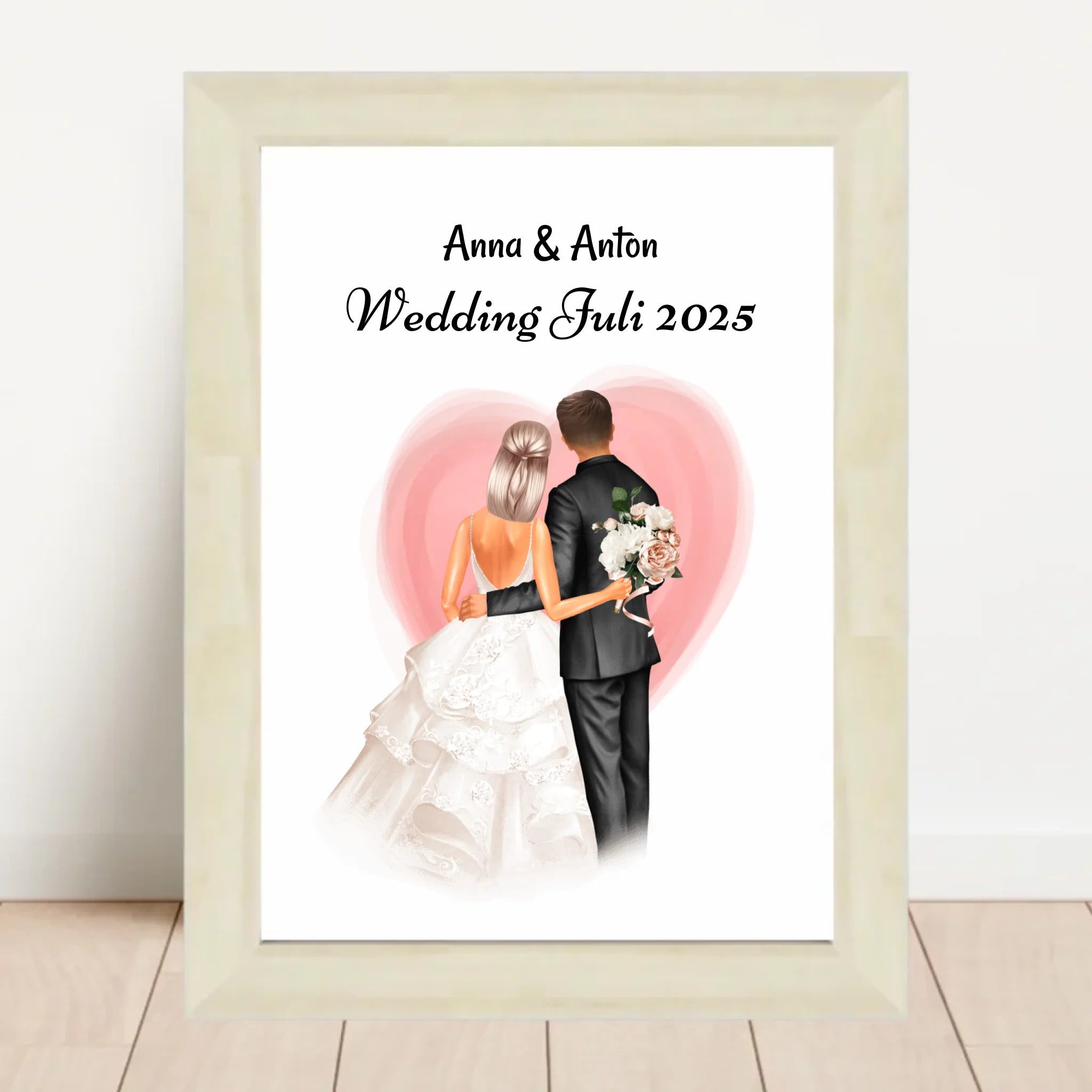 Hochzeitspaar Bild Geschenk personalisiert - Cantty