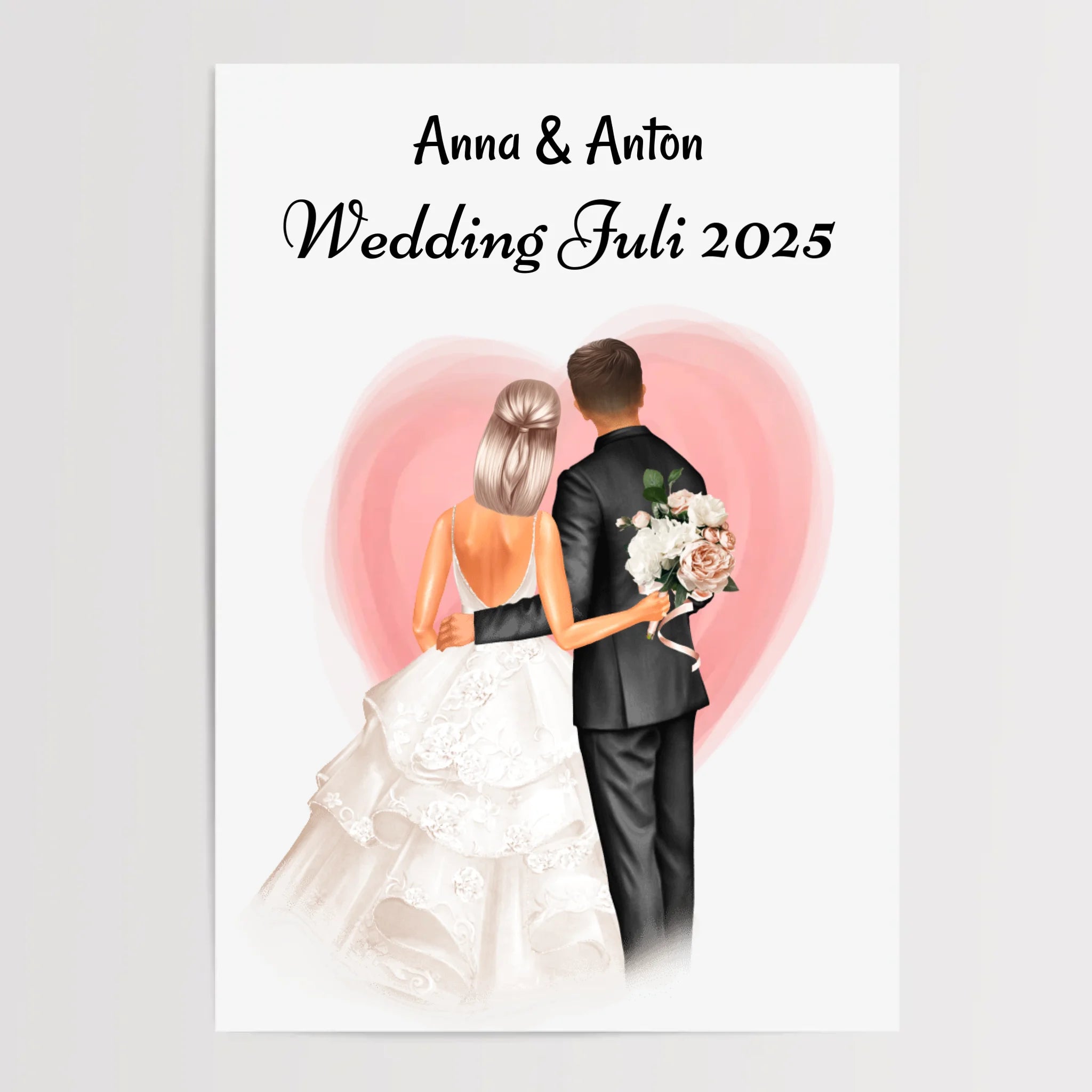 Hochzeitspaar Bild Geschenk personalisiert - Cantty