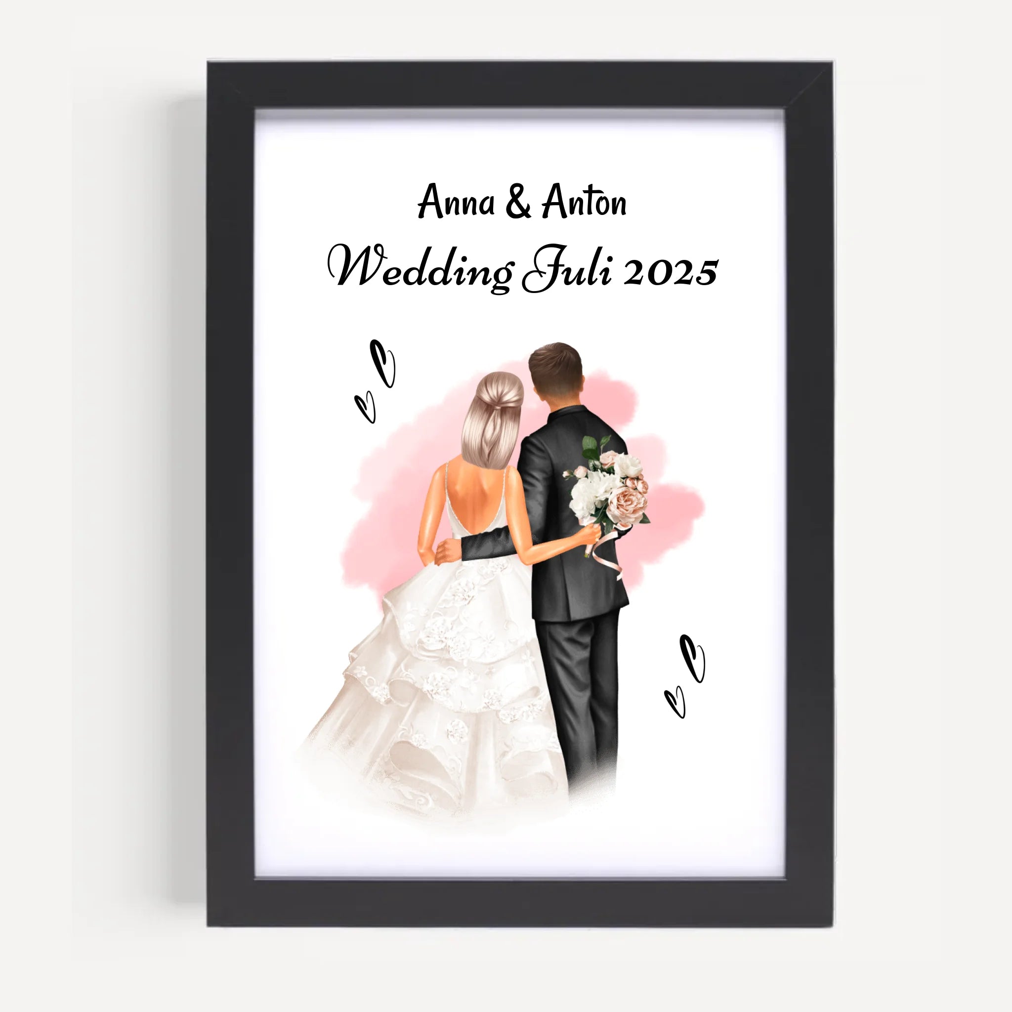 Geschenk Hochzeit Brautpaar Bild personalisiert - Cantty