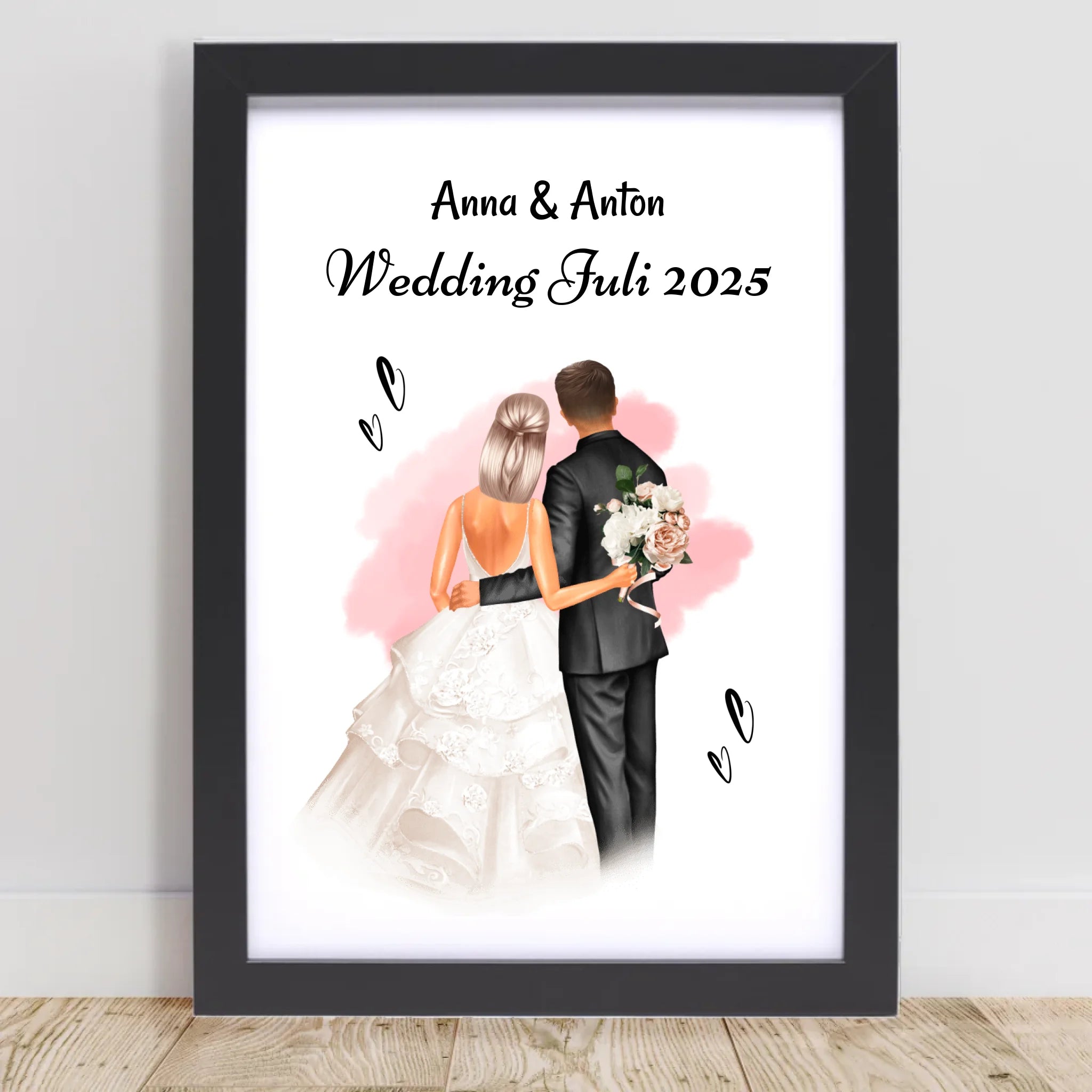 Geschenk Hochzeit Brautpaar Bild personalisiert - Cantty
