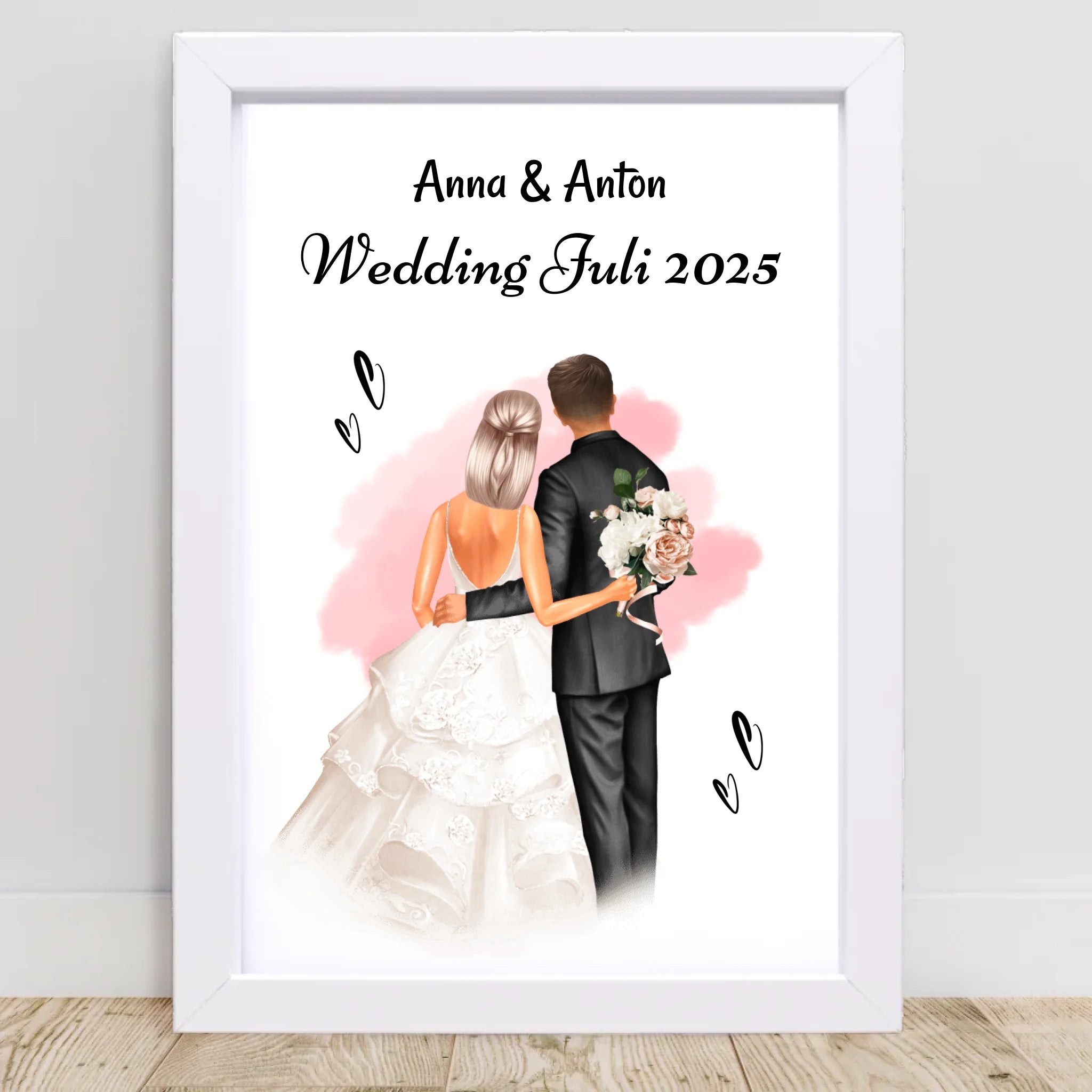 Geschenk Hochzeit Brautpaar Bild personalisiert - Cantty