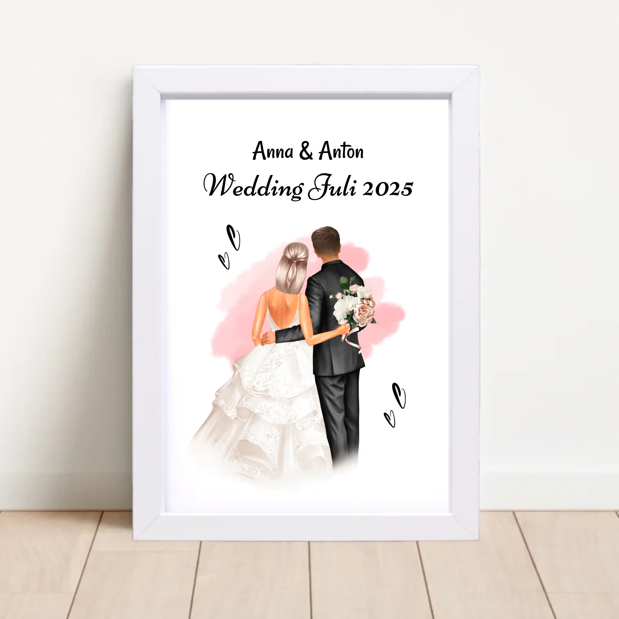 Geschenk Hochzeit Brautpaar Bild personalisiert - Cantty