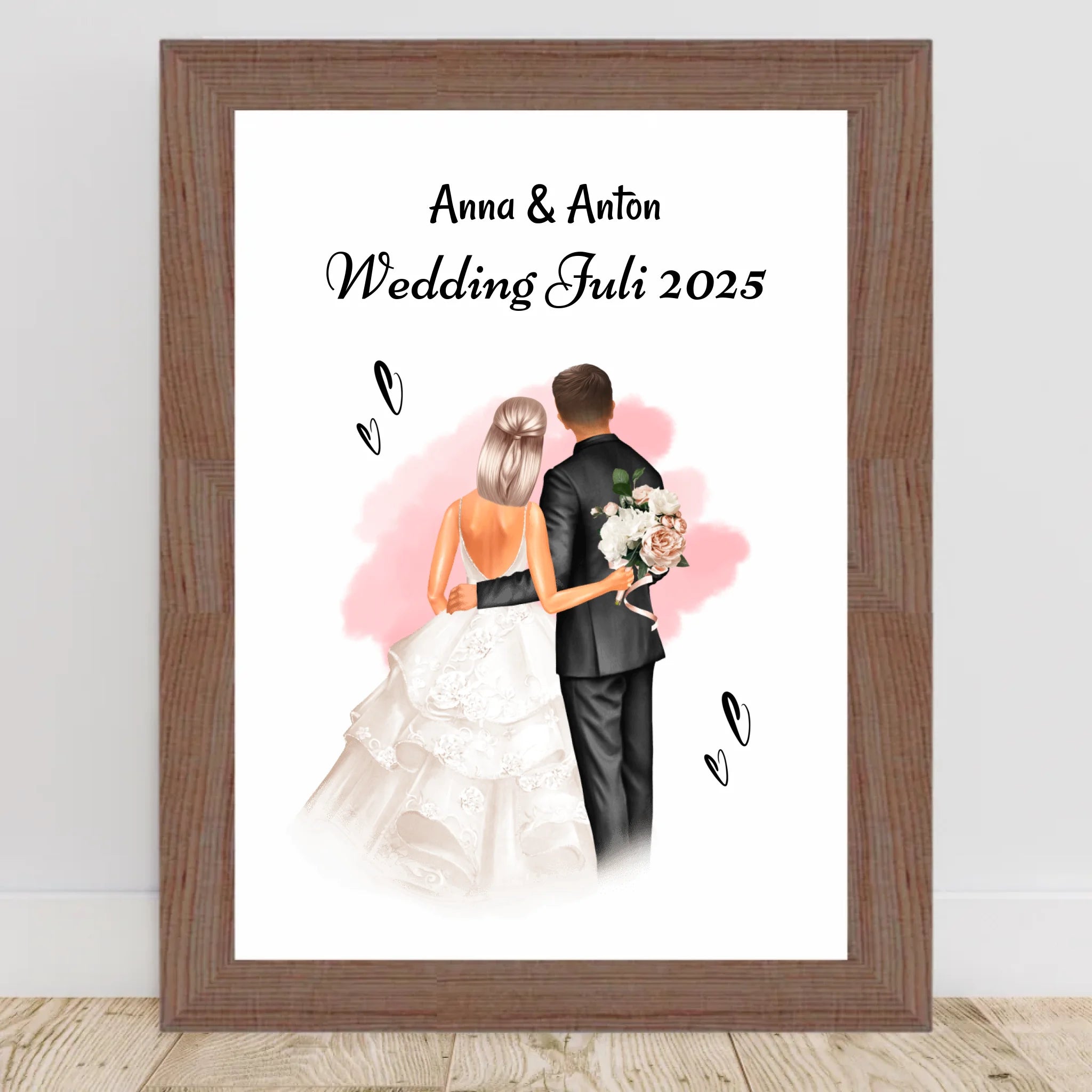 Geschenk Hochzeit Brautpaar Bild personalisiert - Cantty