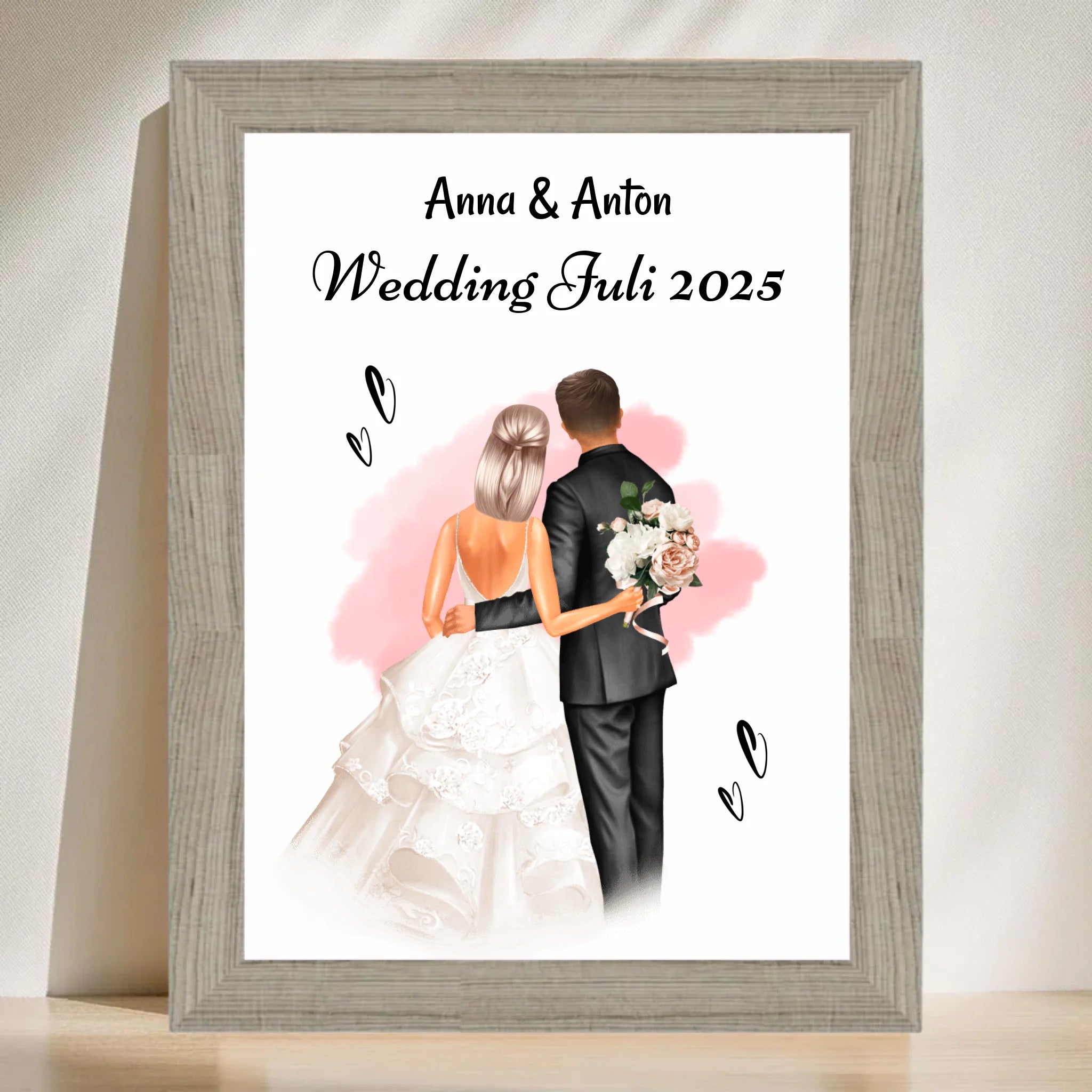 Geschenk Hochzeit Brautpaar Bild personalisiert - Cantty