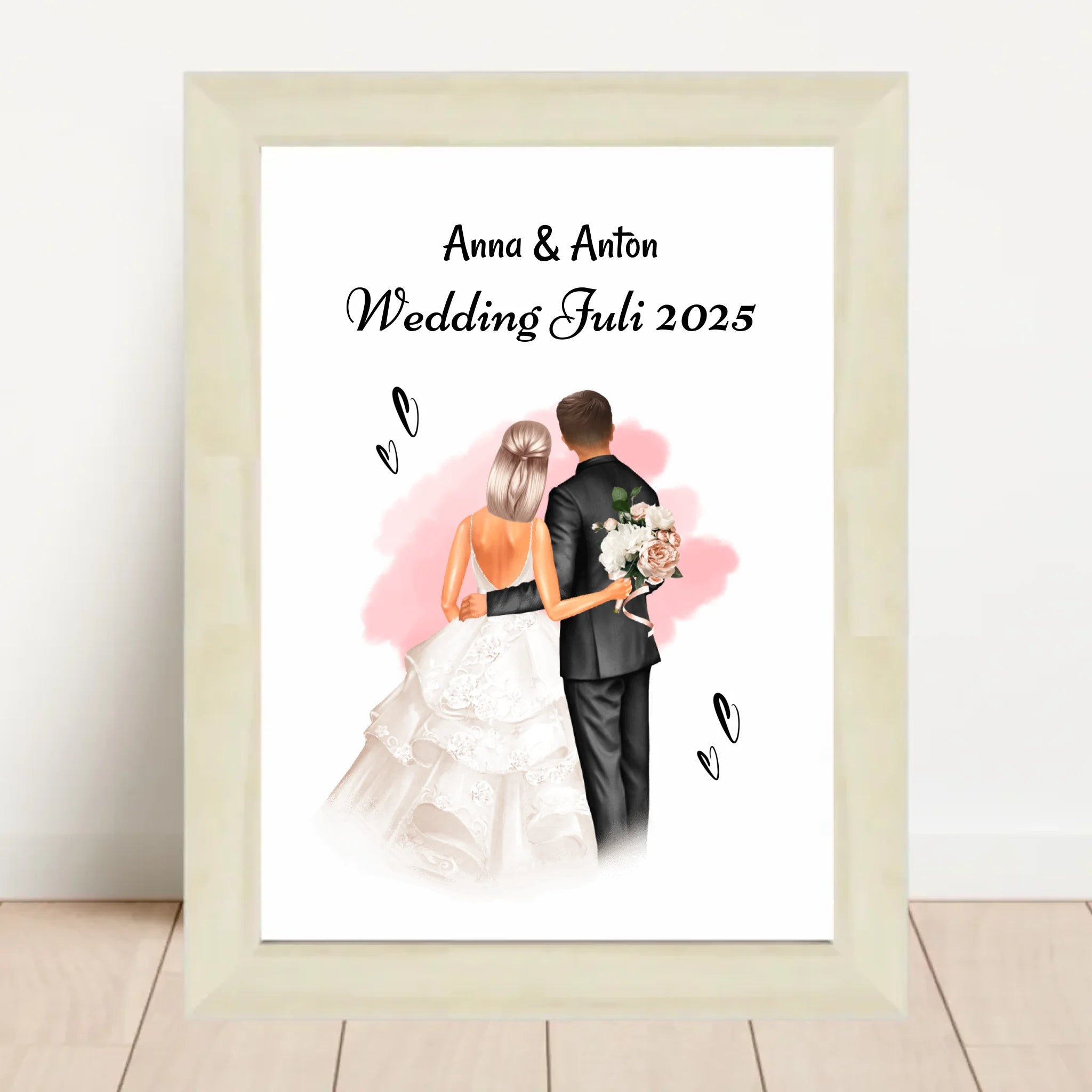 Geschenk Hochzeit Brautpaar Bild personalisiert - Cantty