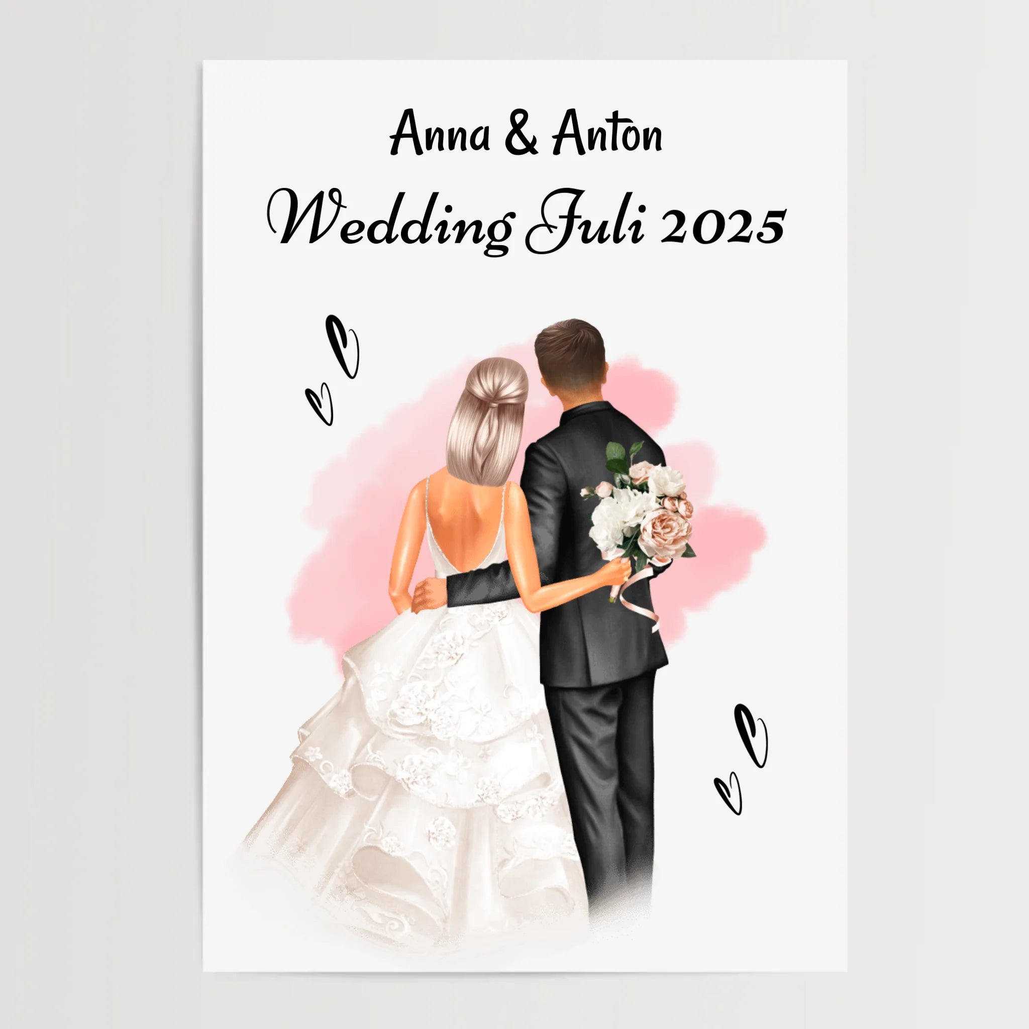 Geschenk Hochzeit Brautpaar Bild personalisiert - Cantty