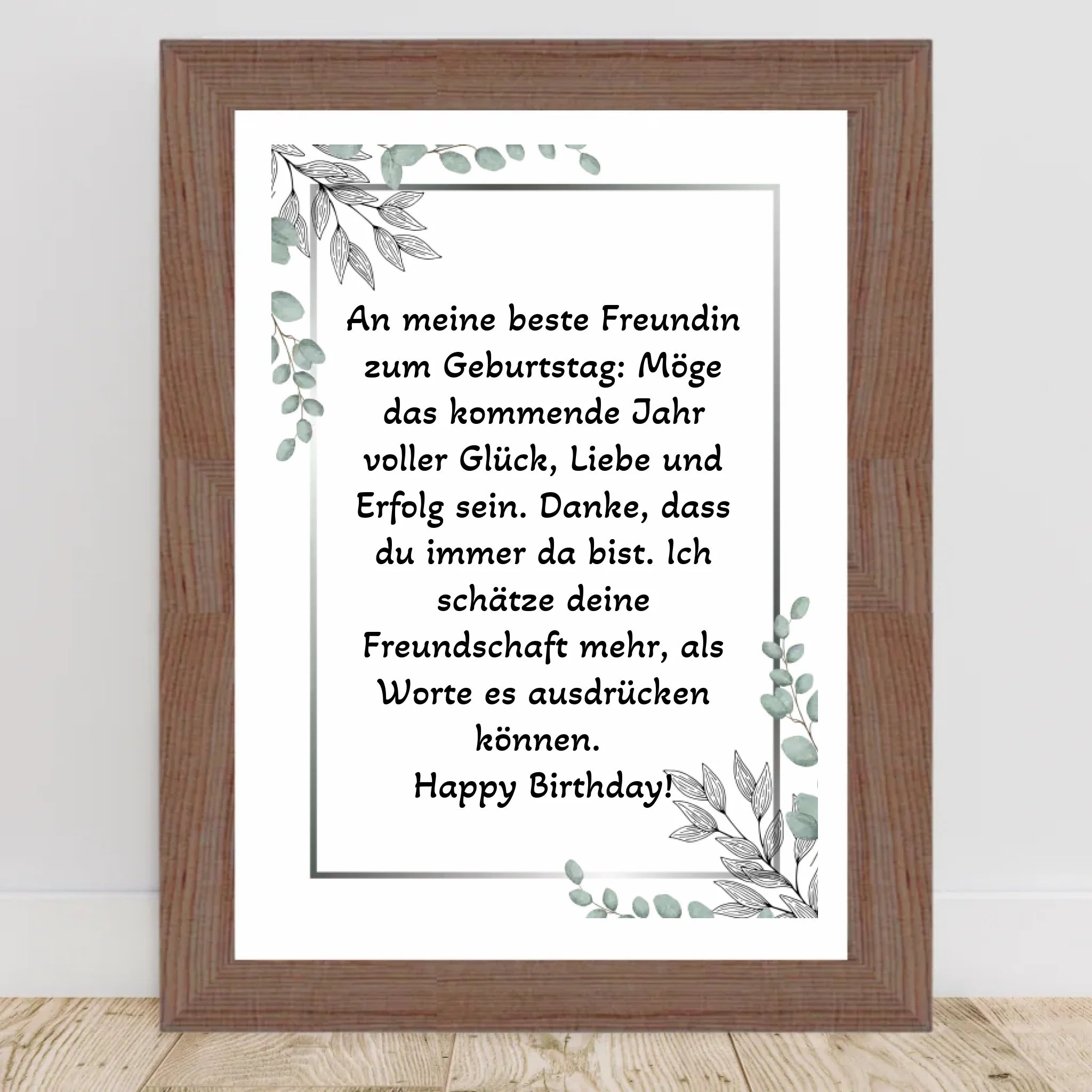 Beste Freundin Spruch zum Geburtstag Poster Geschenk - Cantty