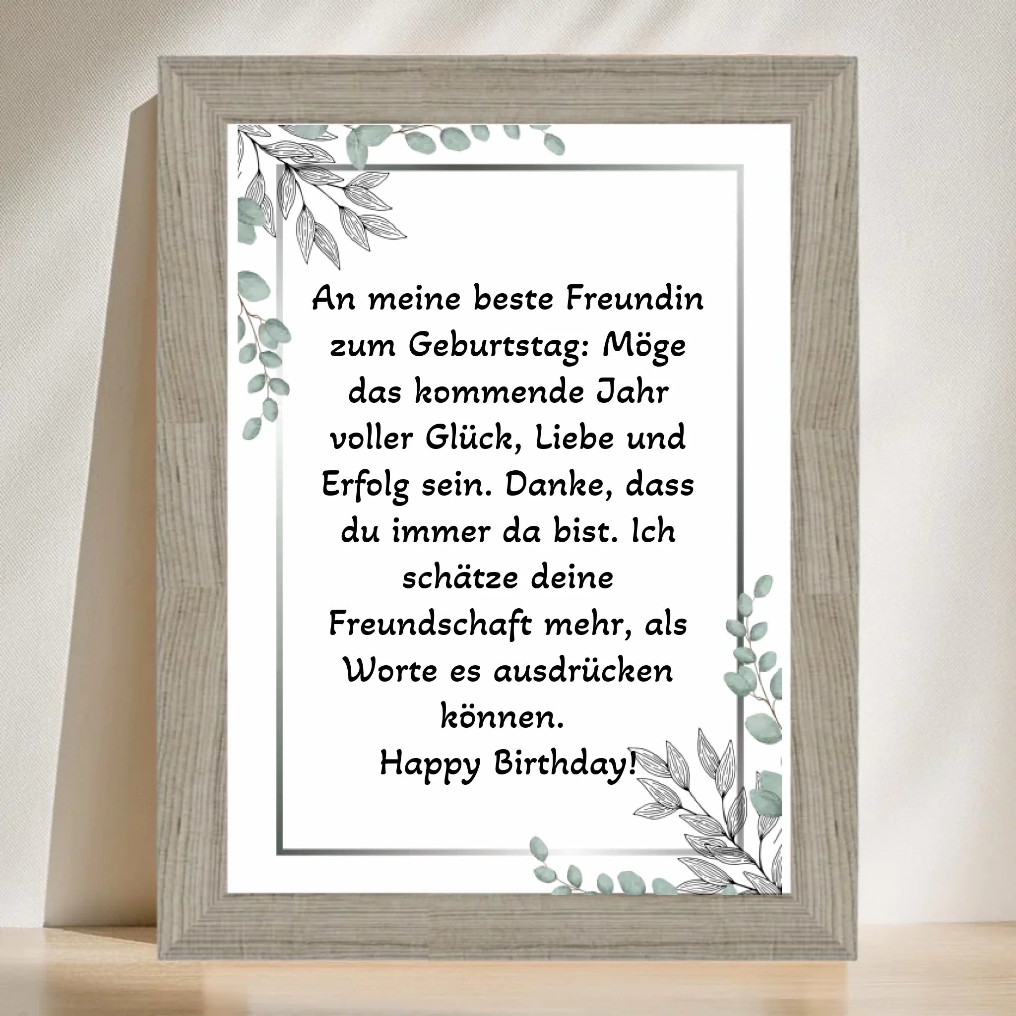 Beste Freundin Spruch zum Geburtstag Poster Geschenk - Cantty