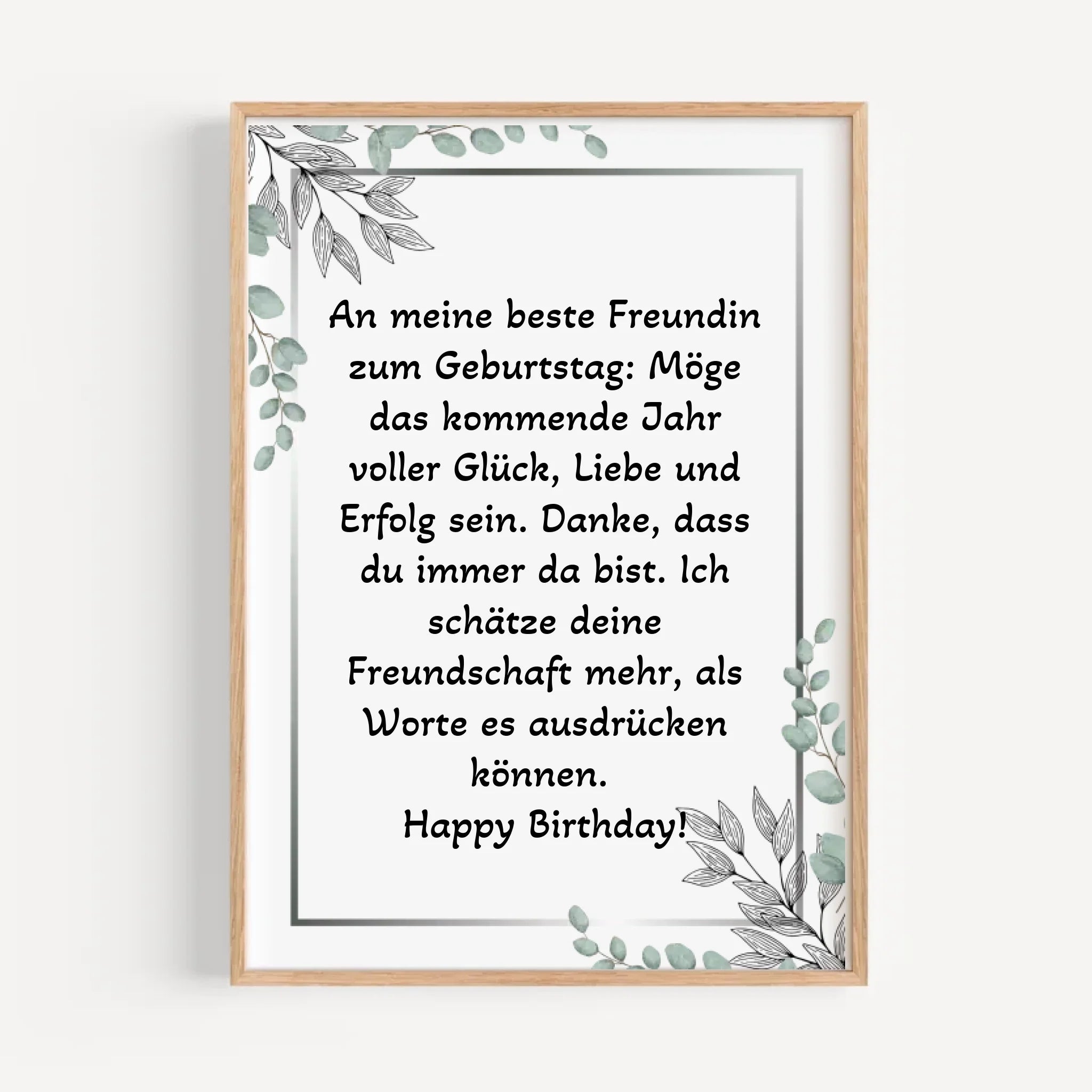 Beste Freundin Spruch zum Geburtstag Poster Geschenk - Cantty