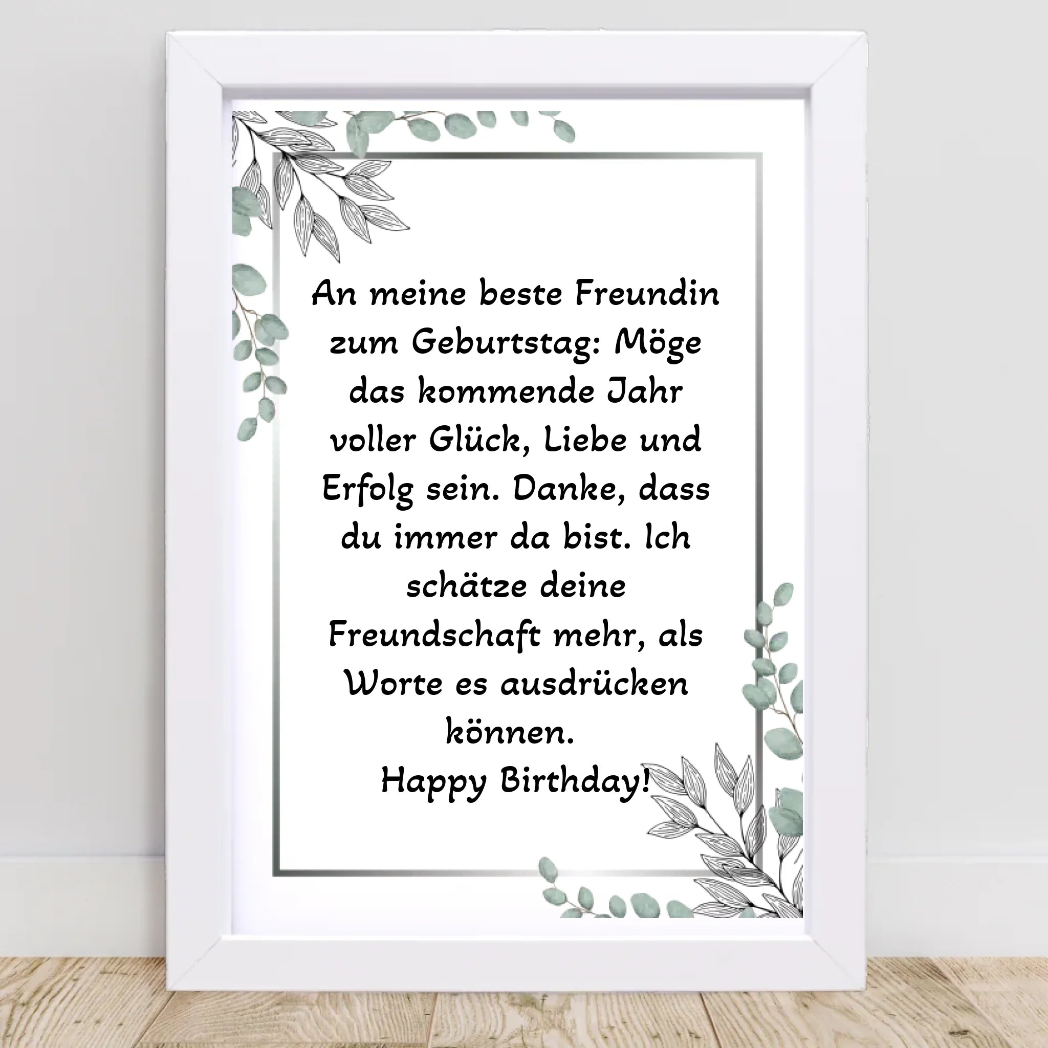 Beste Freundin Spruch zum Geburtstag Poster Geschenk - Cantty