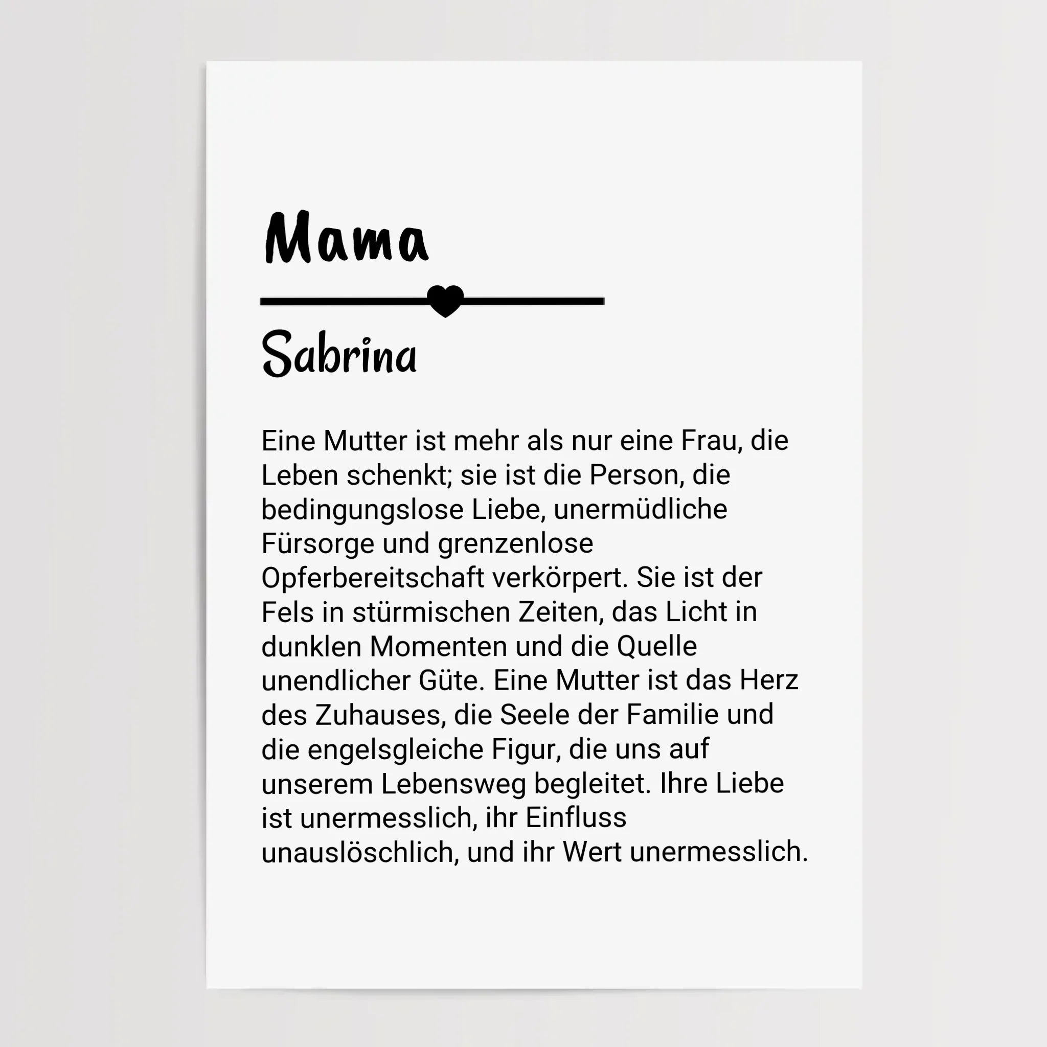 Mama Definition Poster Geschenk personalisiert - Cantty