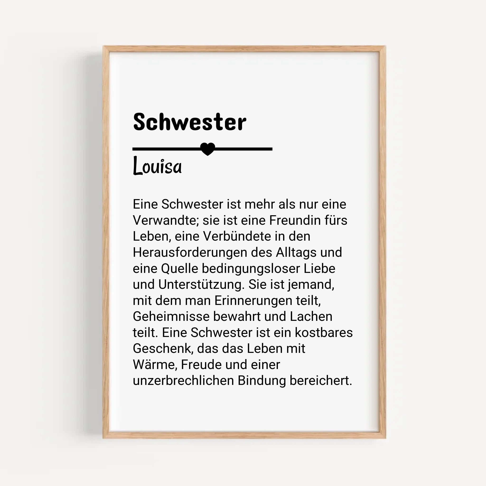 Schwester Definition geschenk Poster personalisiert - Cantty
