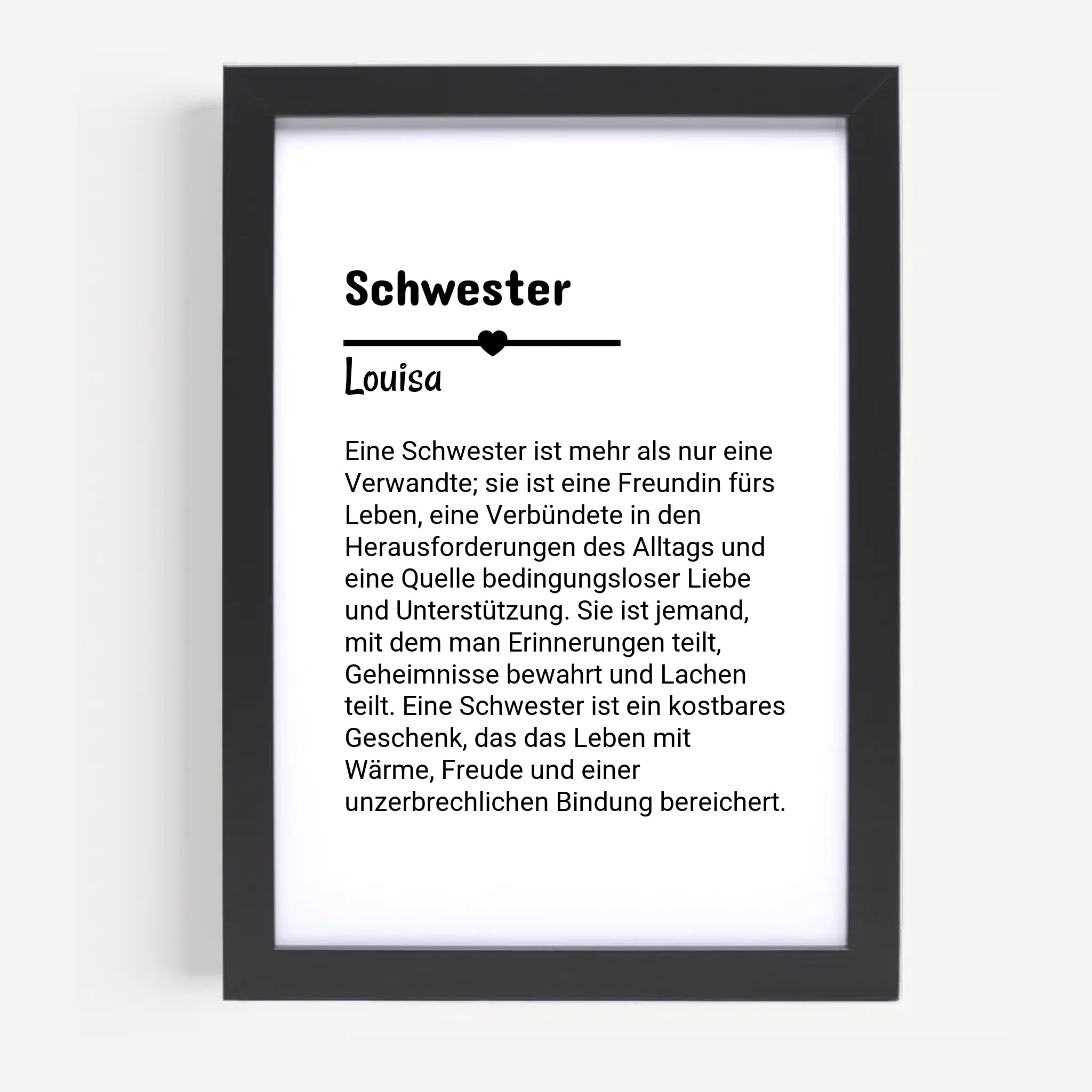 Schwester Definition geschenk Poster personalisiert - Cantty