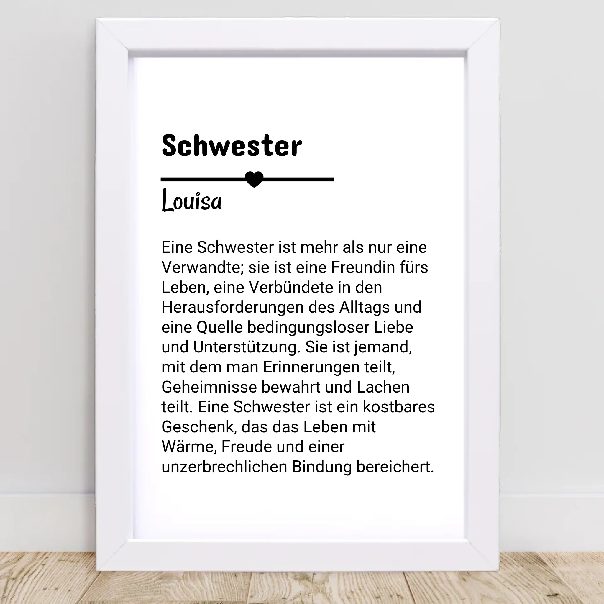 Schwester Definition geschenk Poster personalisiert - Cantty