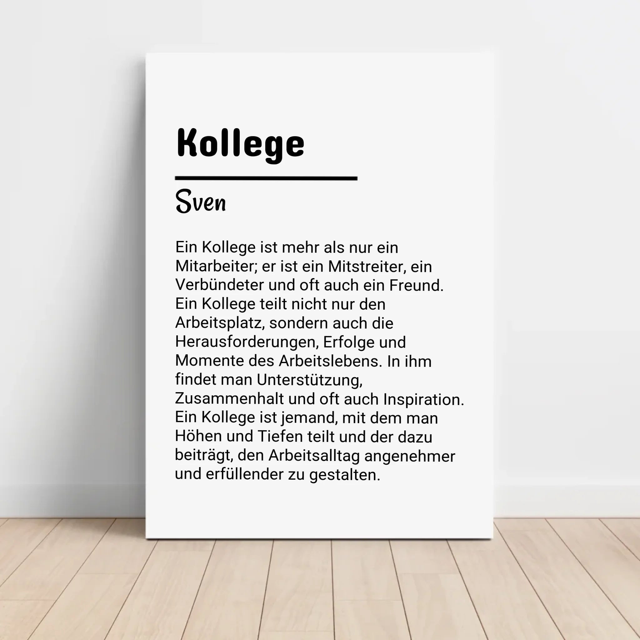 Kollege Definition Poster Geschenk personalisiert - Cantty