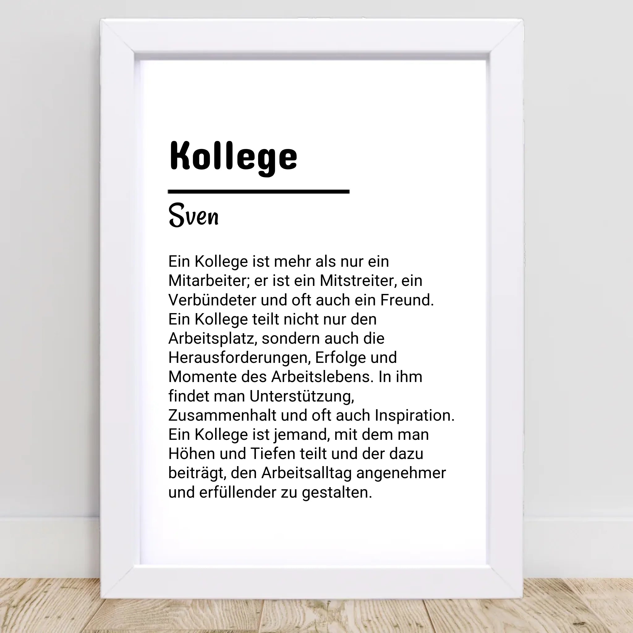 Kollege Definition Poster Geschenk personalisiert - Cantty