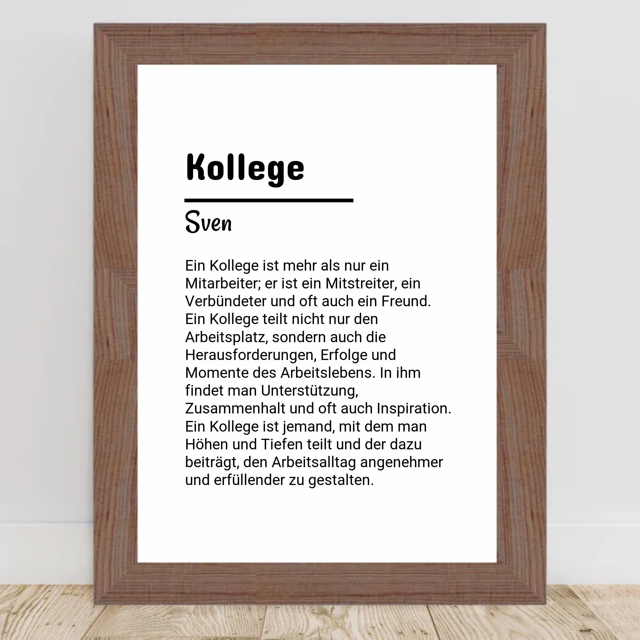 Kollege Definition Poster Geschenk personalisiert - Cantty
