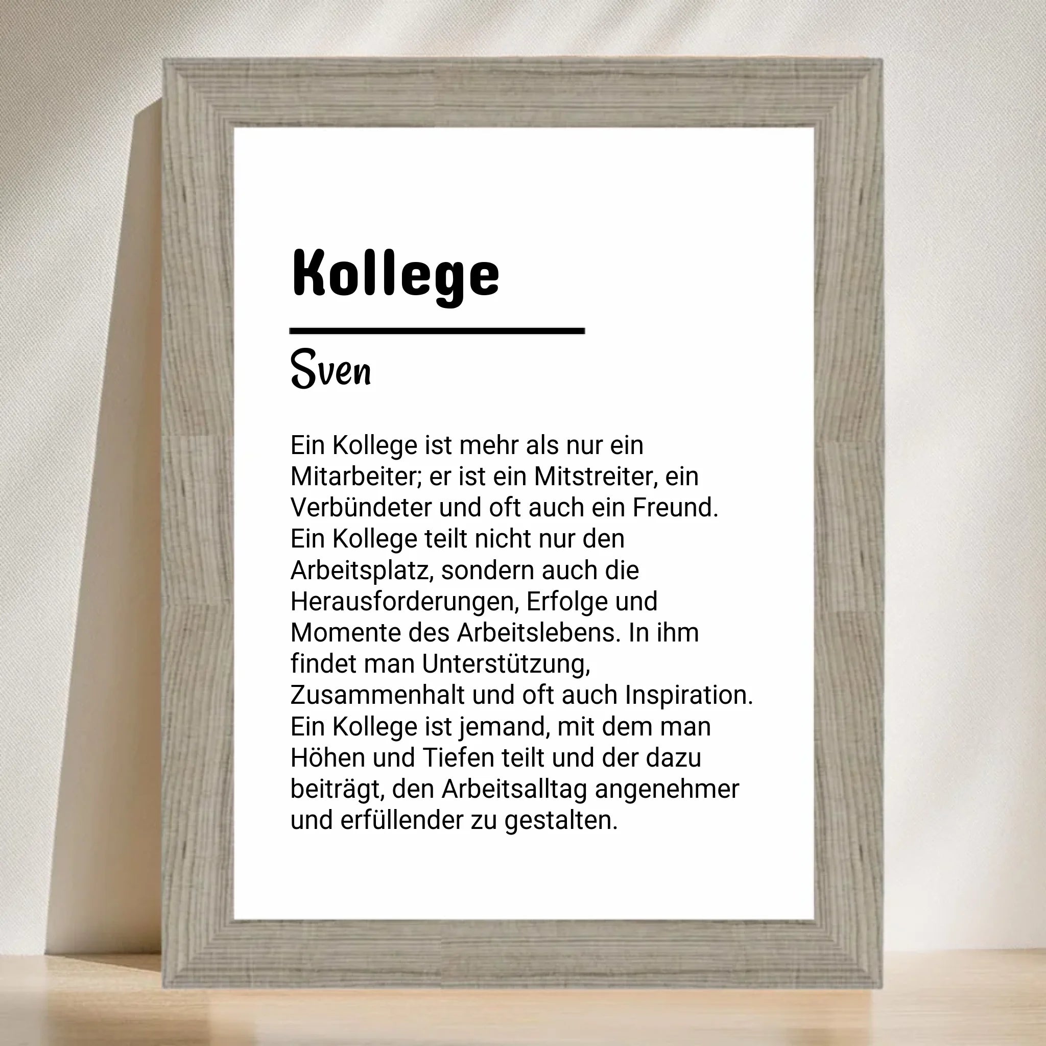 Kollege Definition Poster Geschenk personalisiert - Cantty