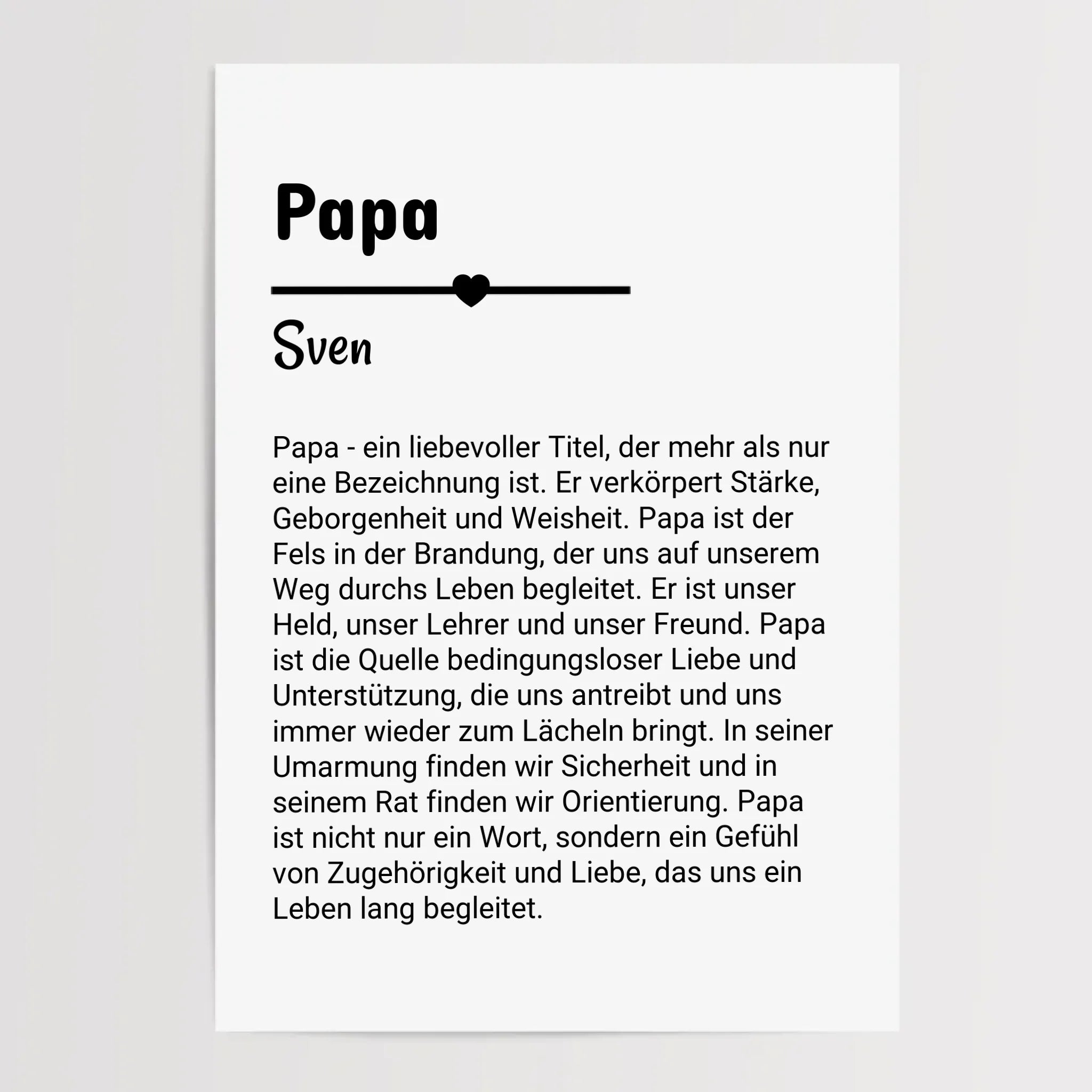 Papa Definition Poster Geschenk personalisiert - Cantty
