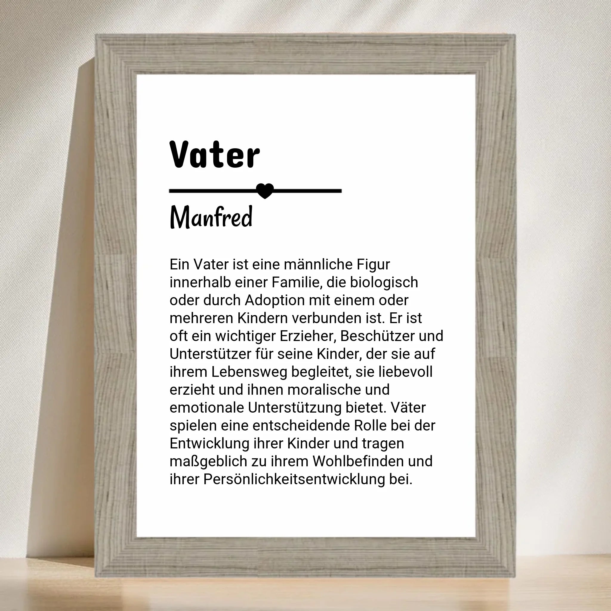 Vater Definition Poster Geschenk personalisiert - Cantty