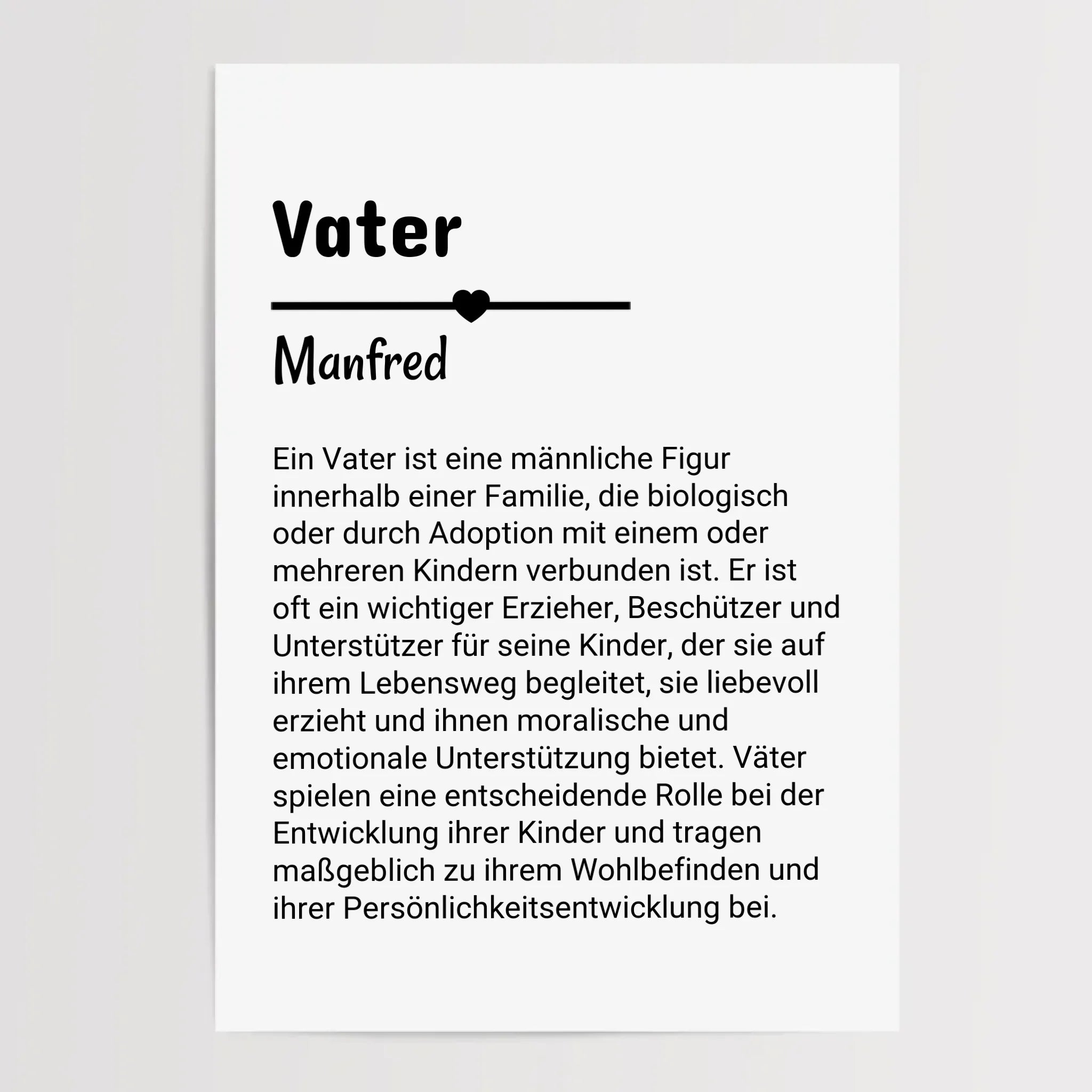 Vater Definition Poster Geschenk personalisiert - Cantty
