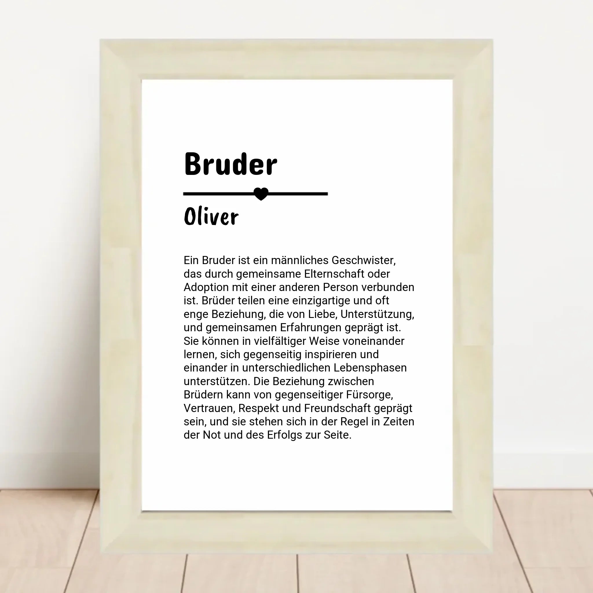 Bruder Definition Geschenk Poster personalisiert - Cantty