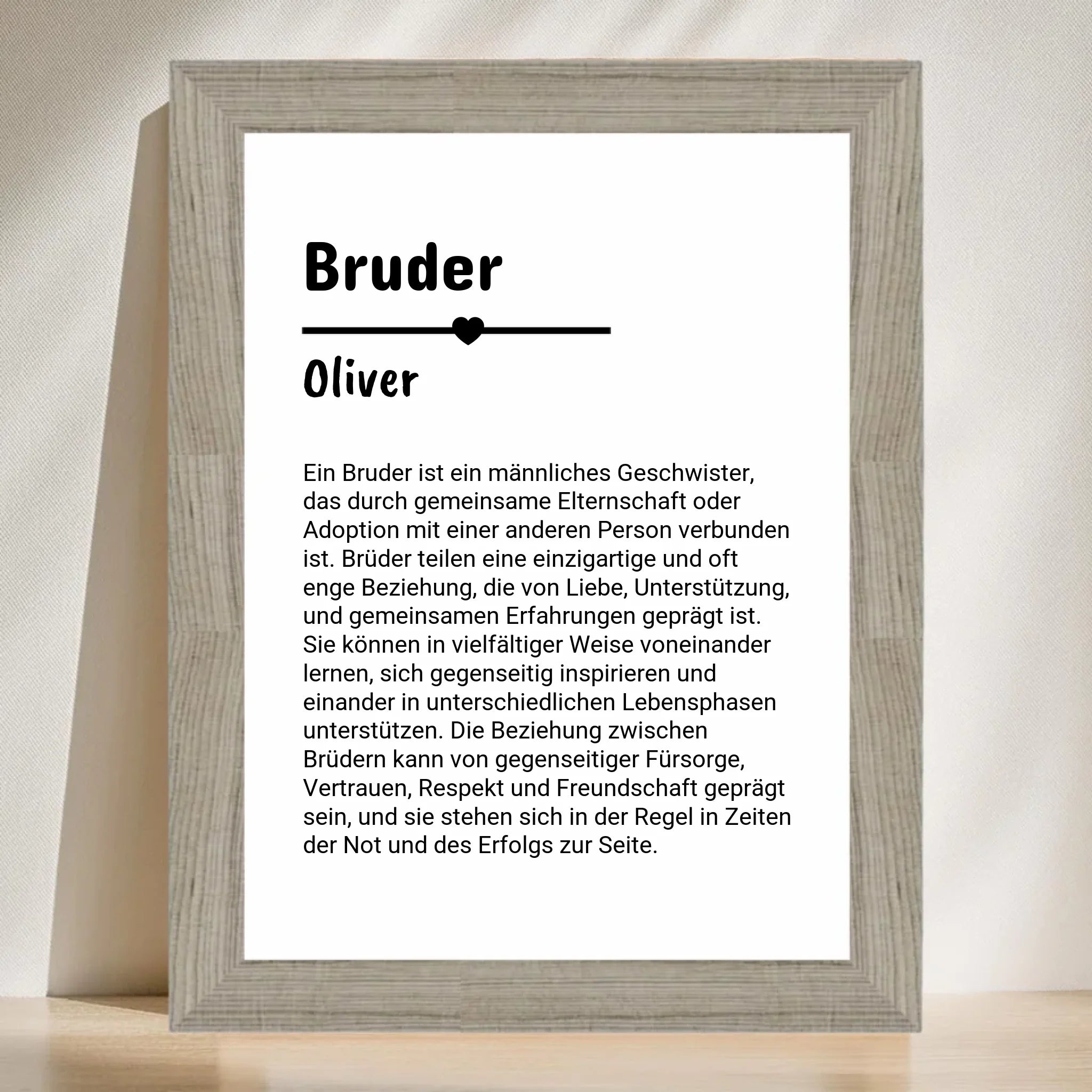 Bruder Definition Geschenk Poster personalisiert - Cantty