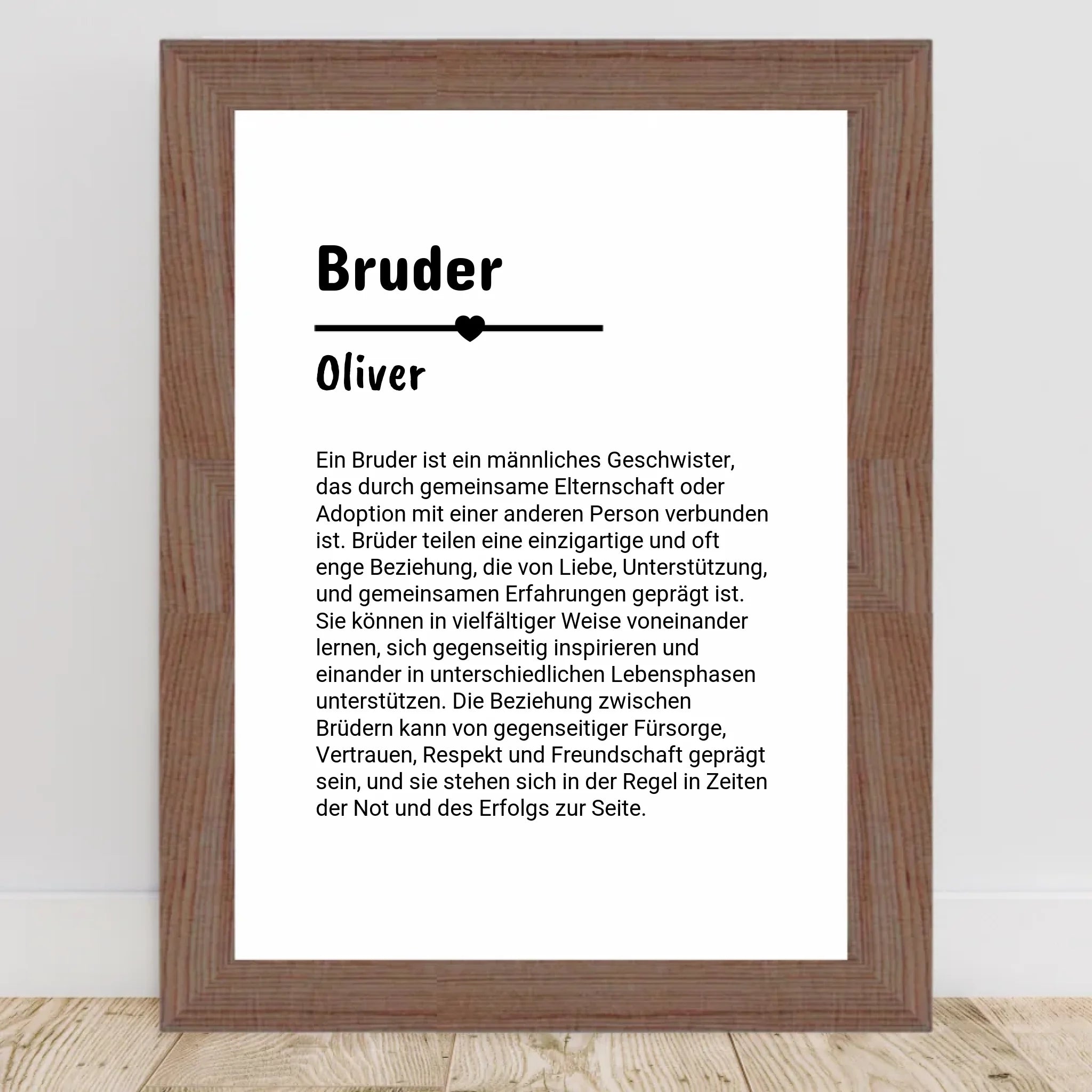 Bruder Definition Geschenk Poster personalisiert - Cantty