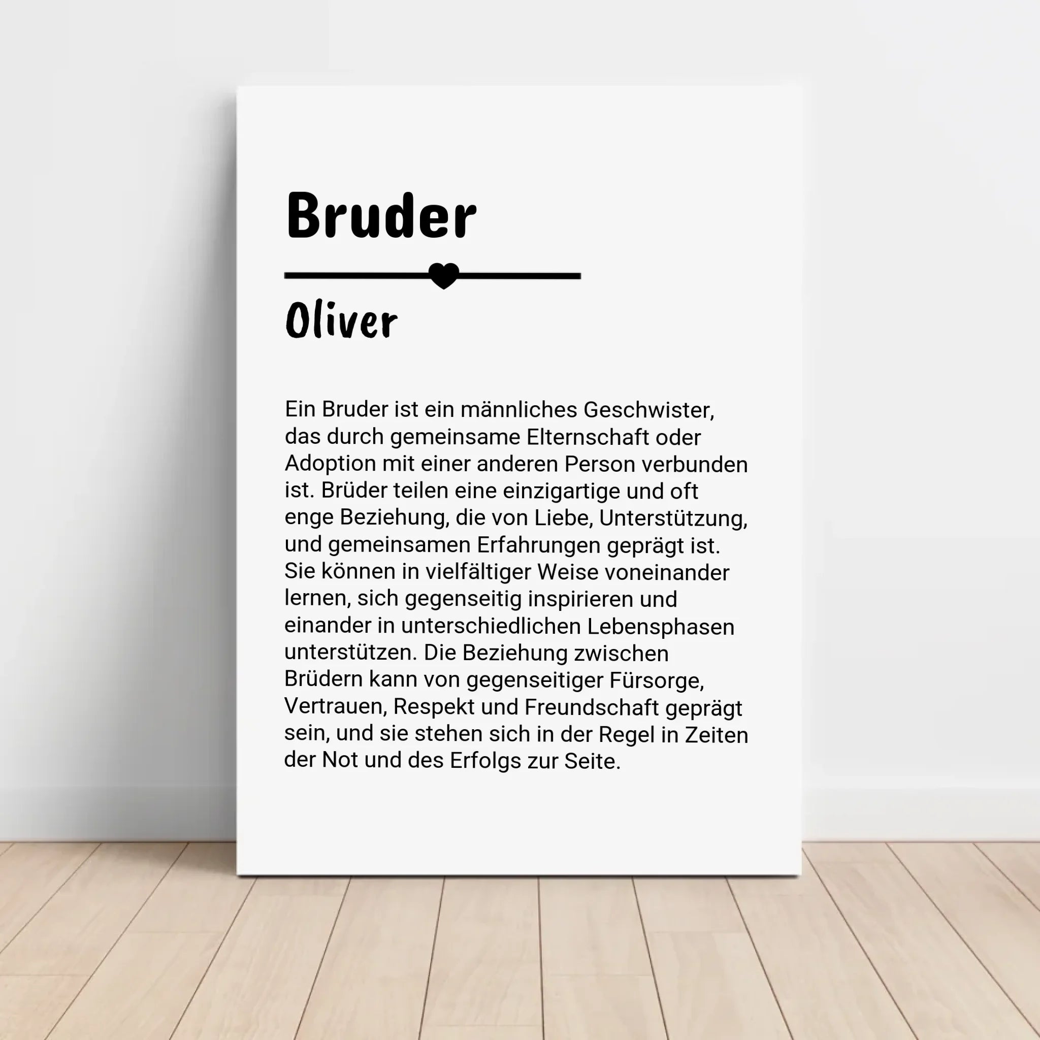 Bruder Definition Geschenk Poster personalisiert - Cantty