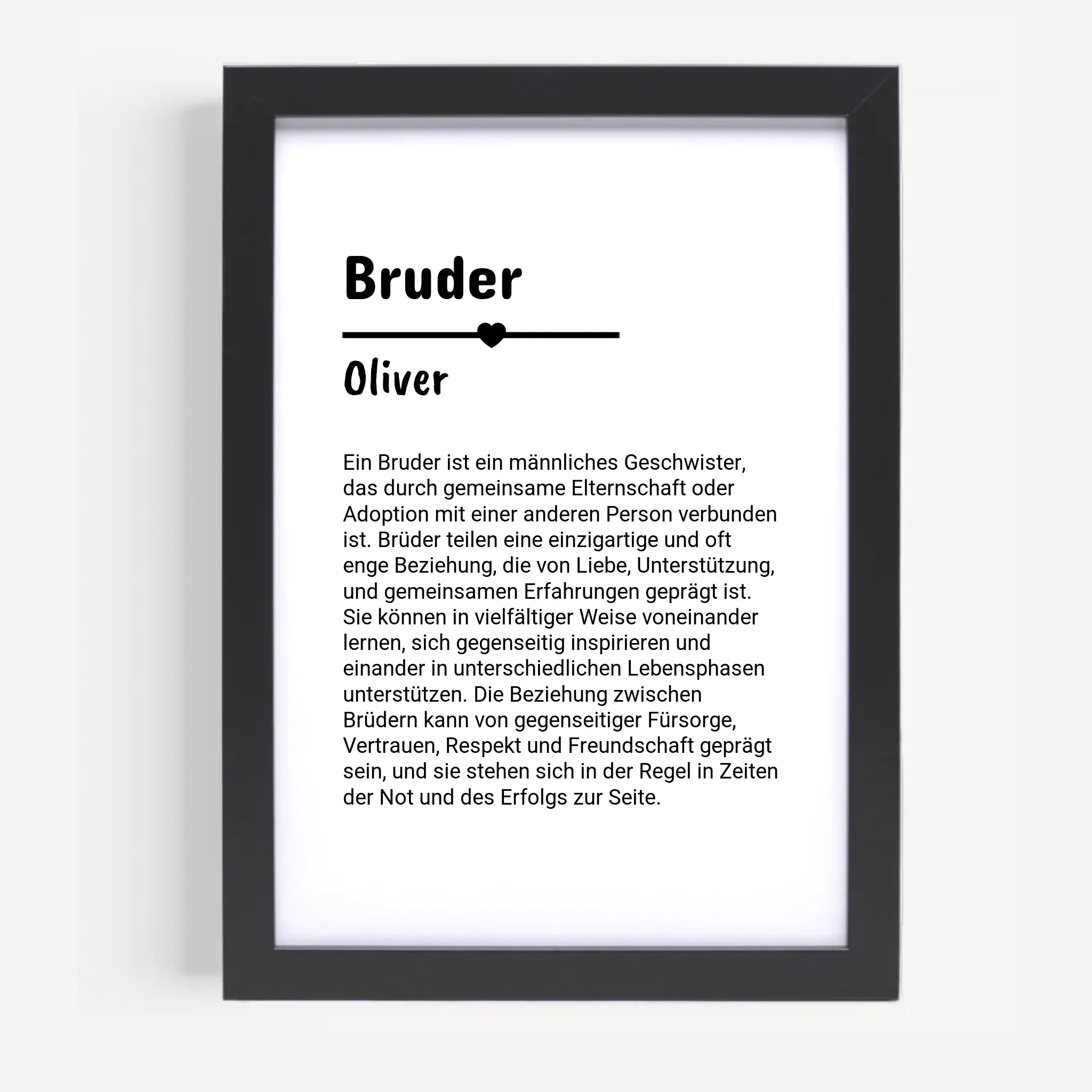 Bruder Definition Geschenk Poster personalisiert - Cantty