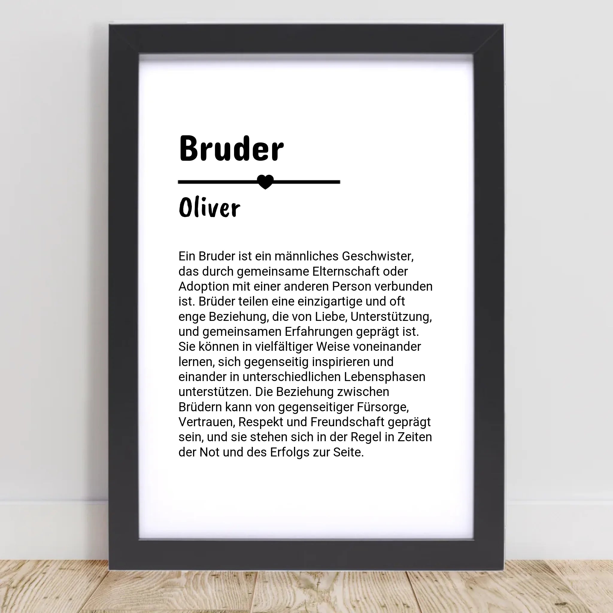 Bruder Definition Geschenk Poster personalisiert - Cantty
