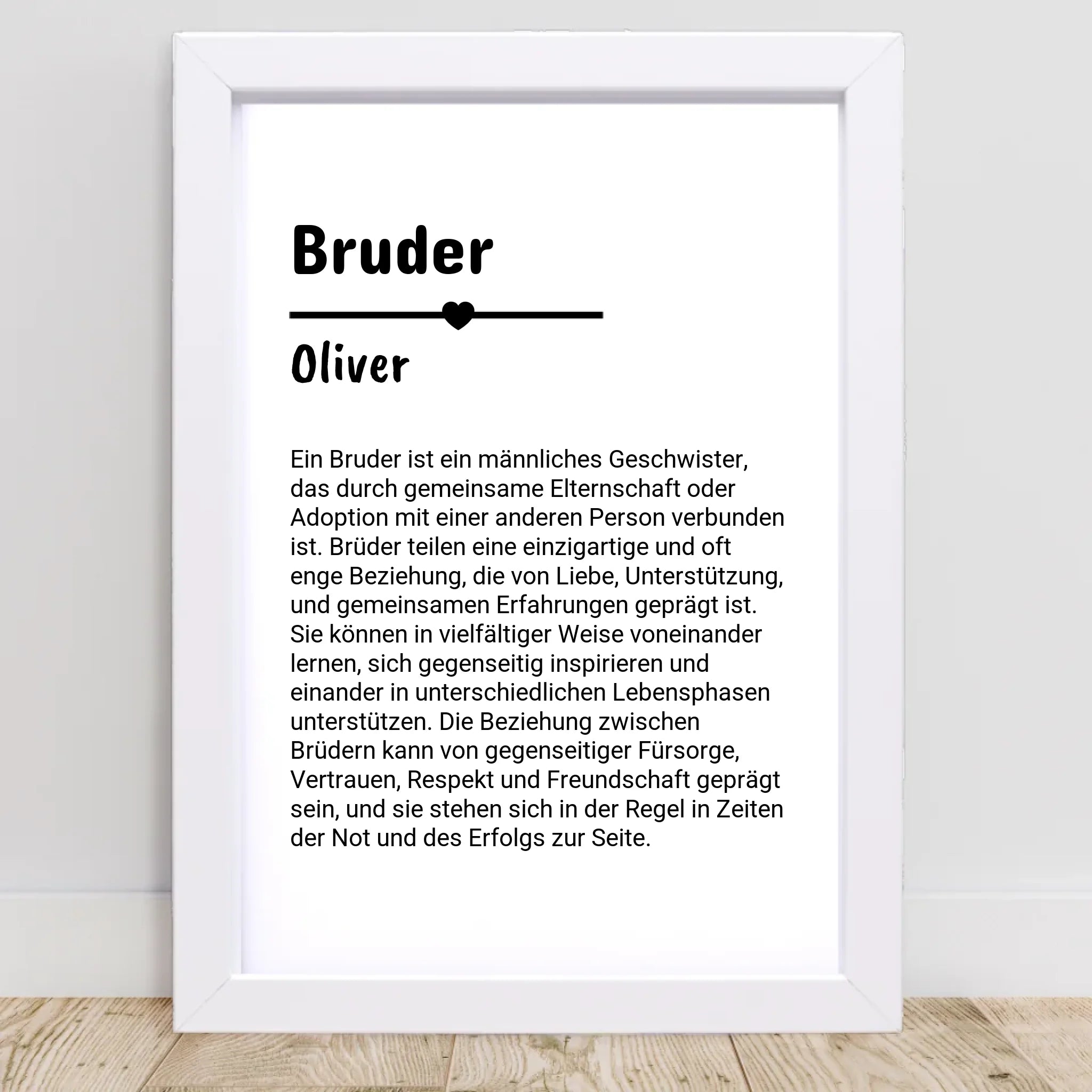 Bruder Definition Geschenk Poster personalisiert - Cantty