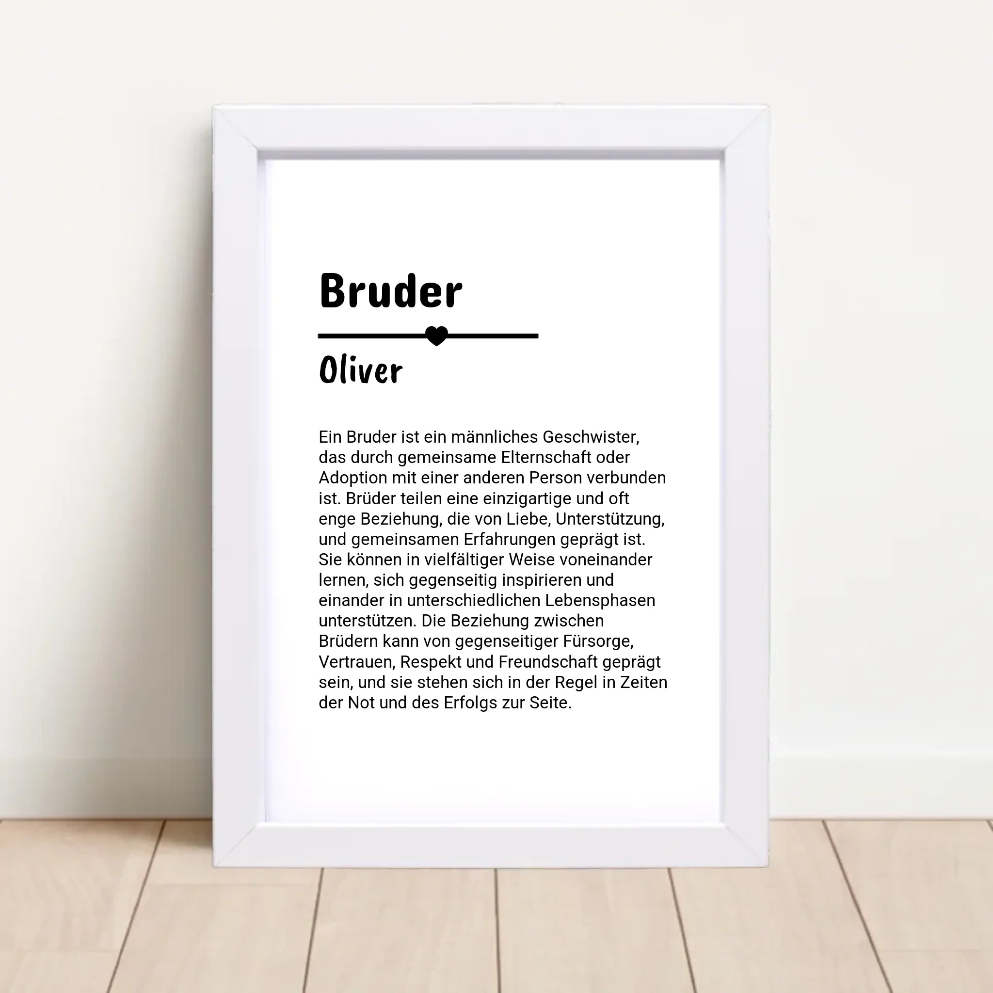 Bruder Definition Geschenk Poster personalisiert - Cantty