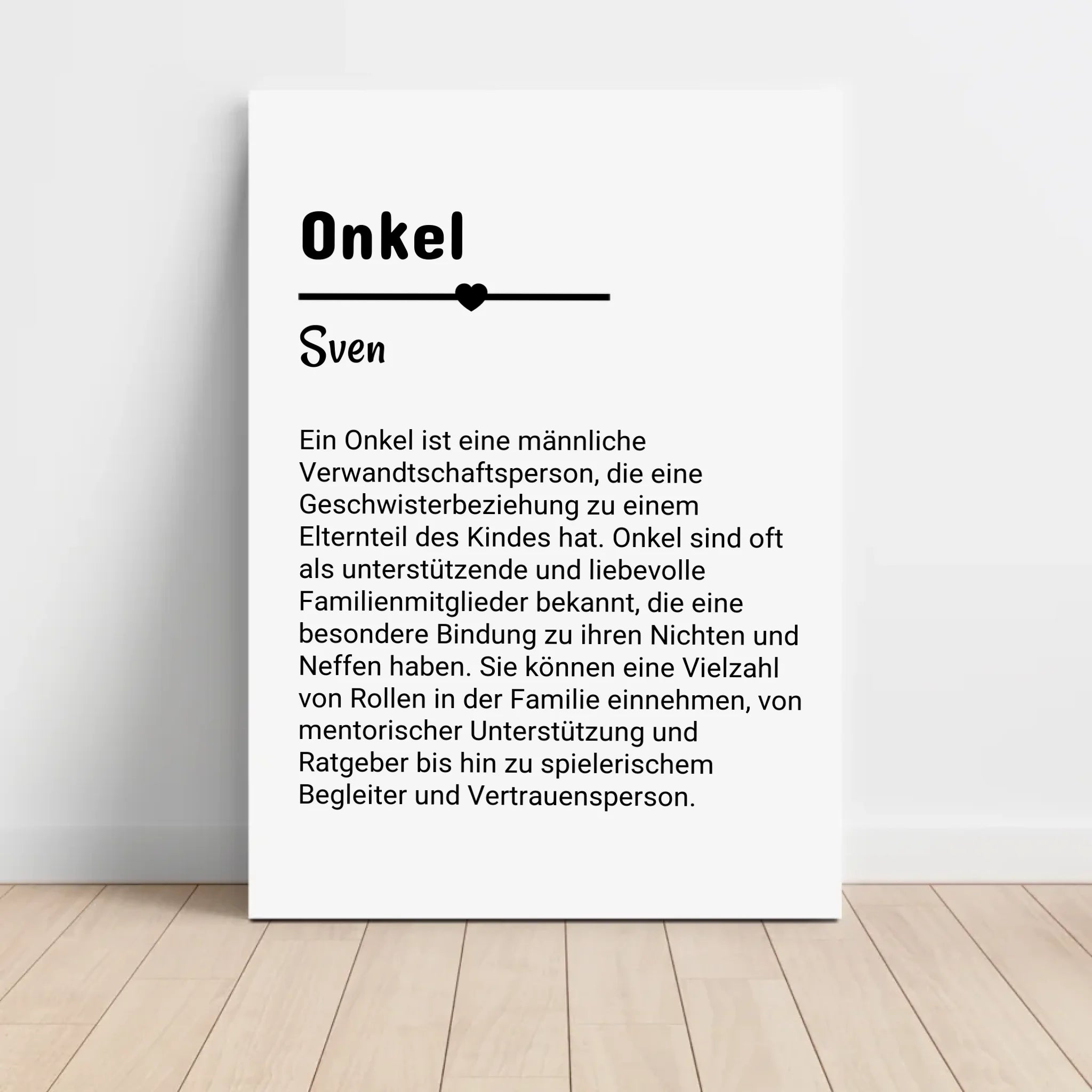 Onkel Definition Poster Geschenk personalisiert - Cantty