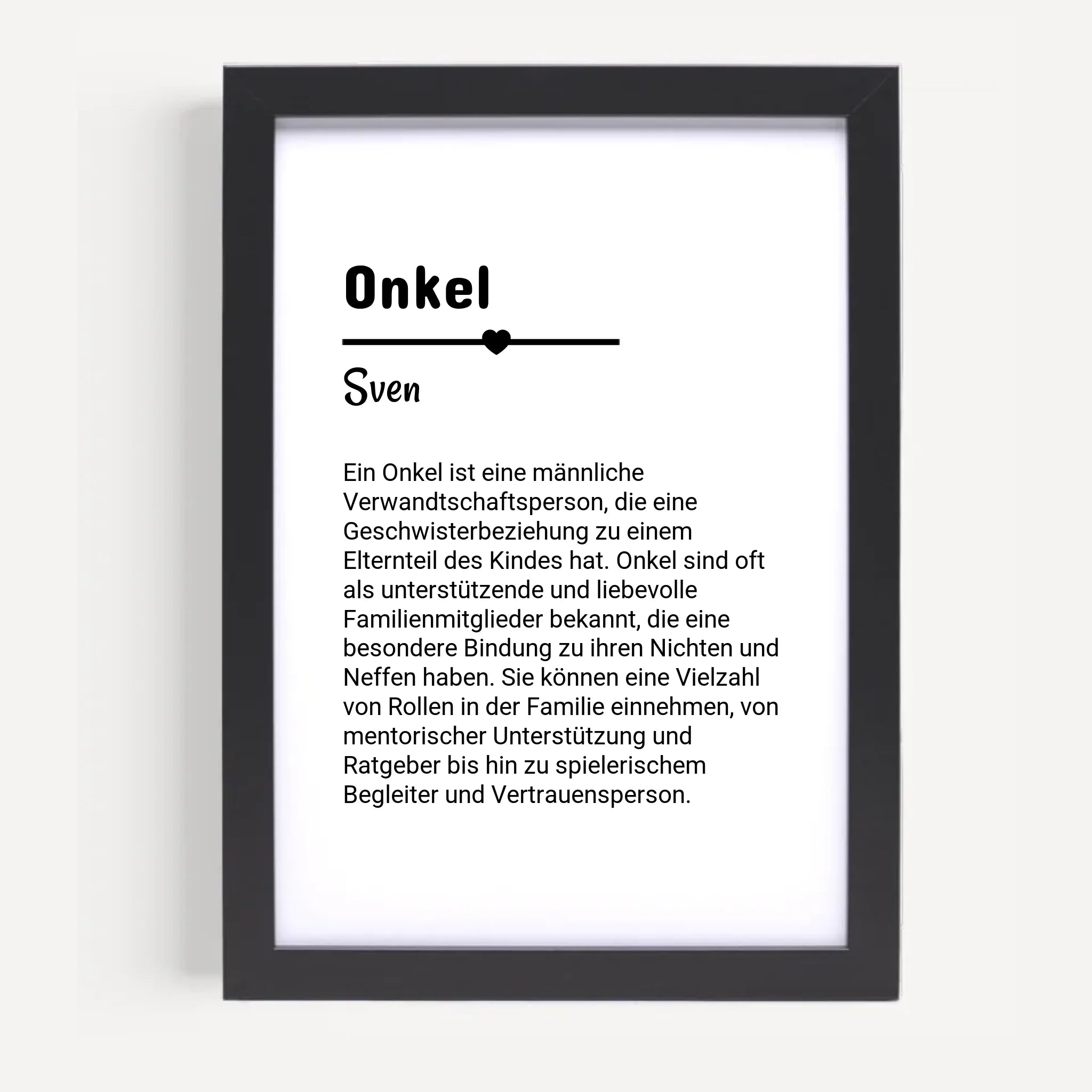 Onkel Definition Poster Geschenk personalisiert - Cantty