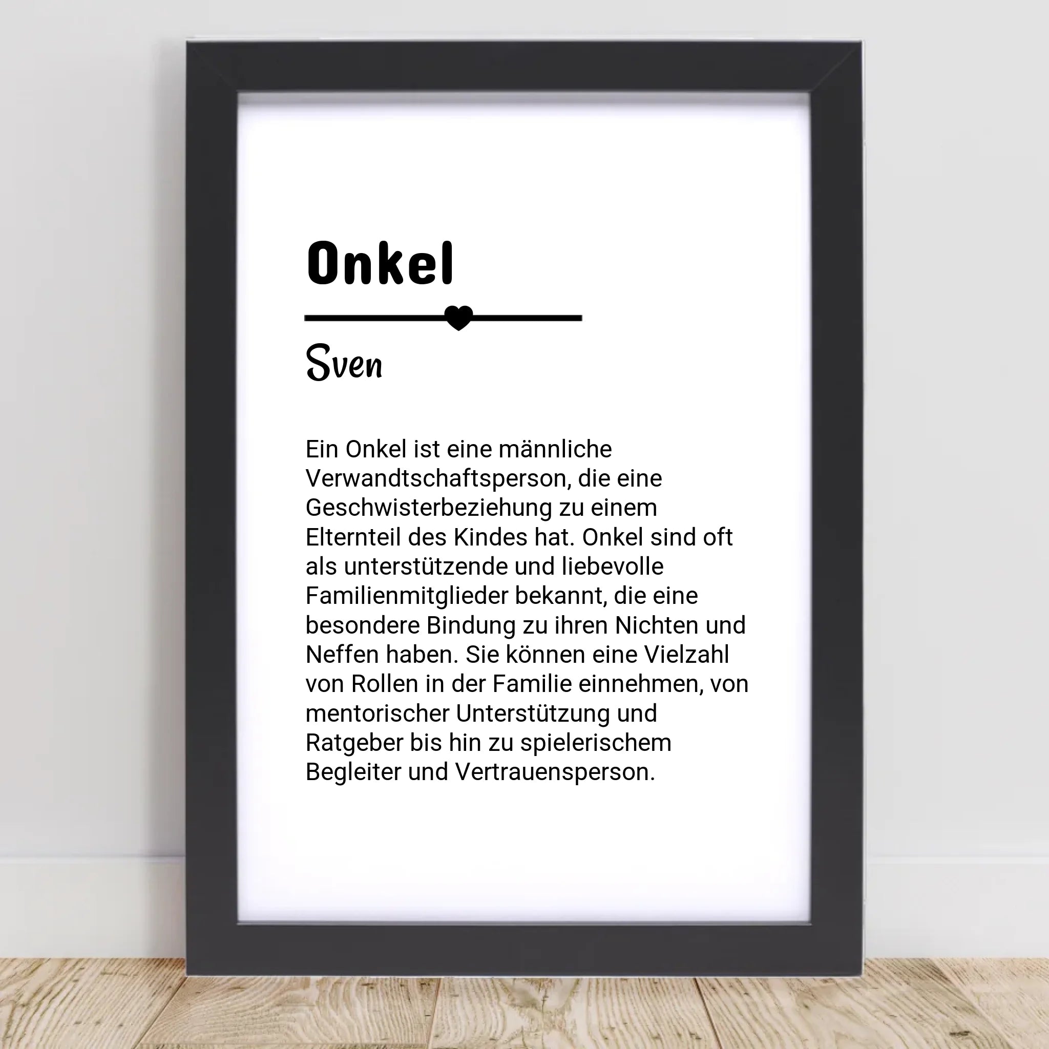 Onkel Definition Poster Geschenk personalisiert - Cantty