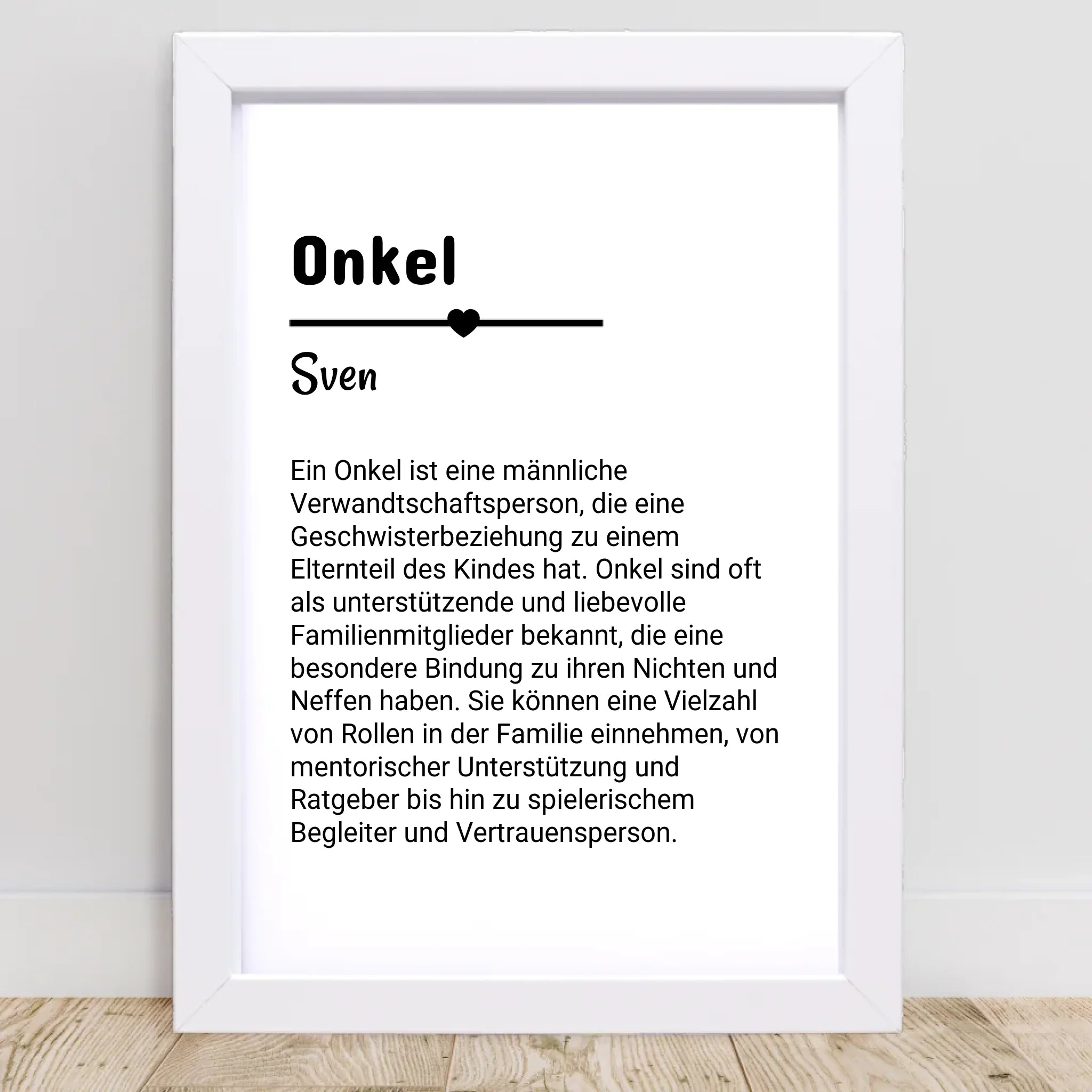 Onkel Definition Poster Geschenk personalisiert - Cantty