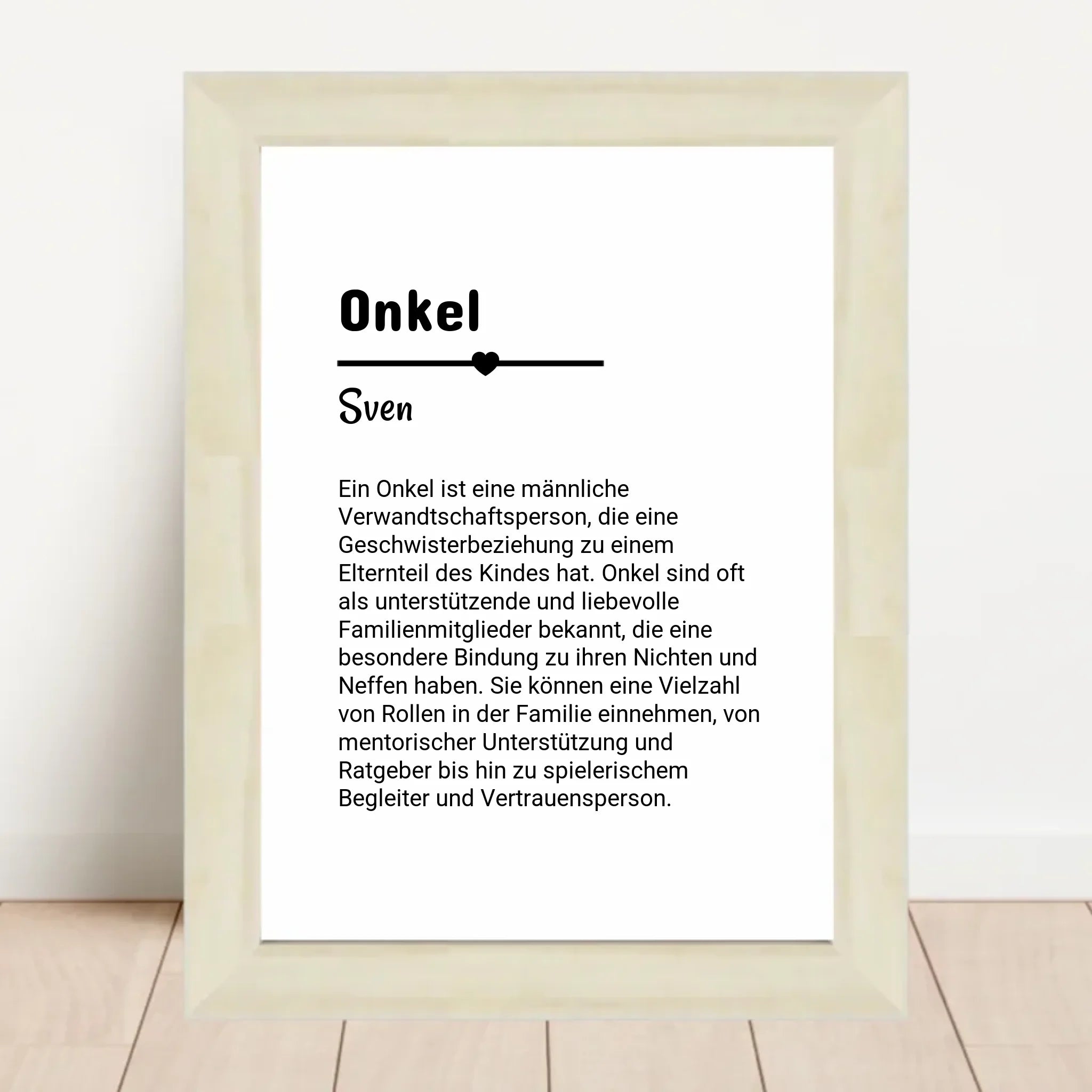 Onkel Definition Poster Geschenk personalisiert - Cantty