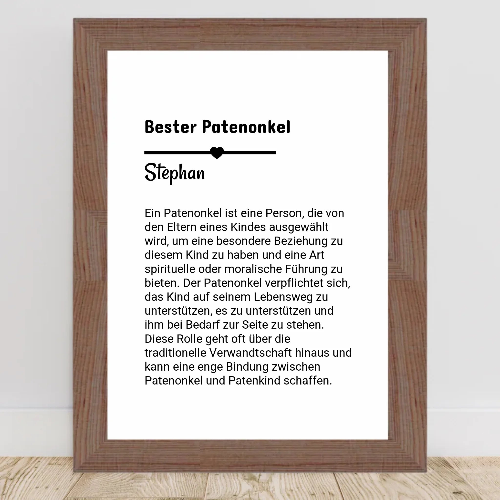 Definition Patenonkel Poster Geschenk personalisiert - Cantty