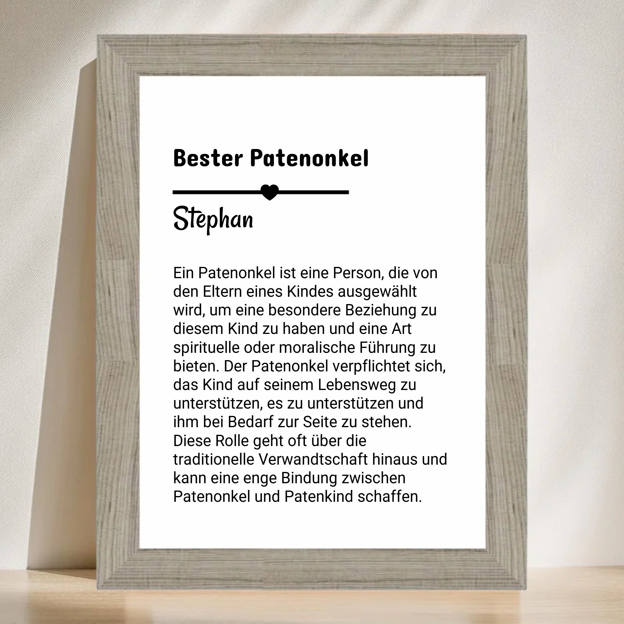 Definition Patenonkel Poster Geschenk personalisiert - Cantty
