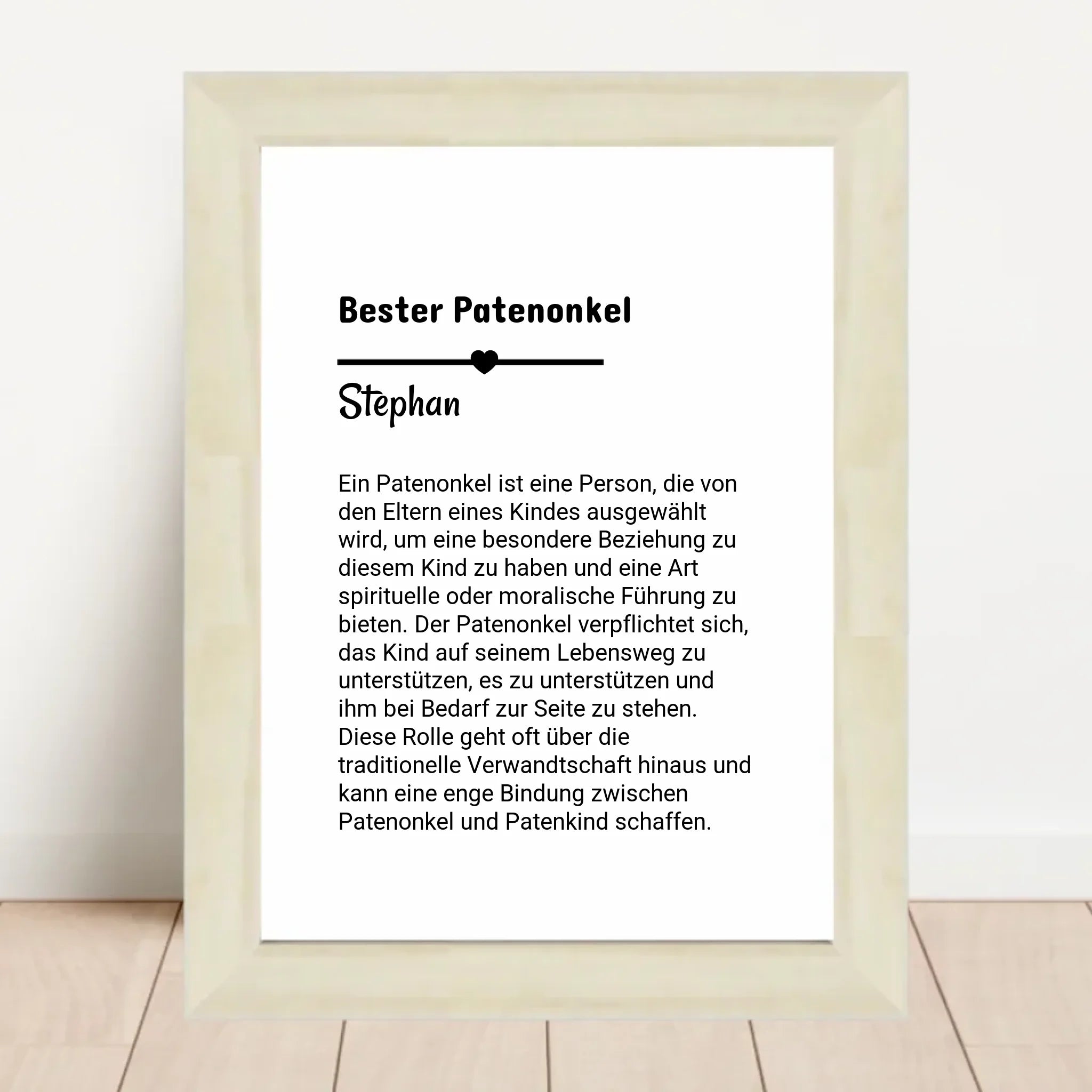 Definition Patenonkel Poster Geschenk personalisiert - Cantty