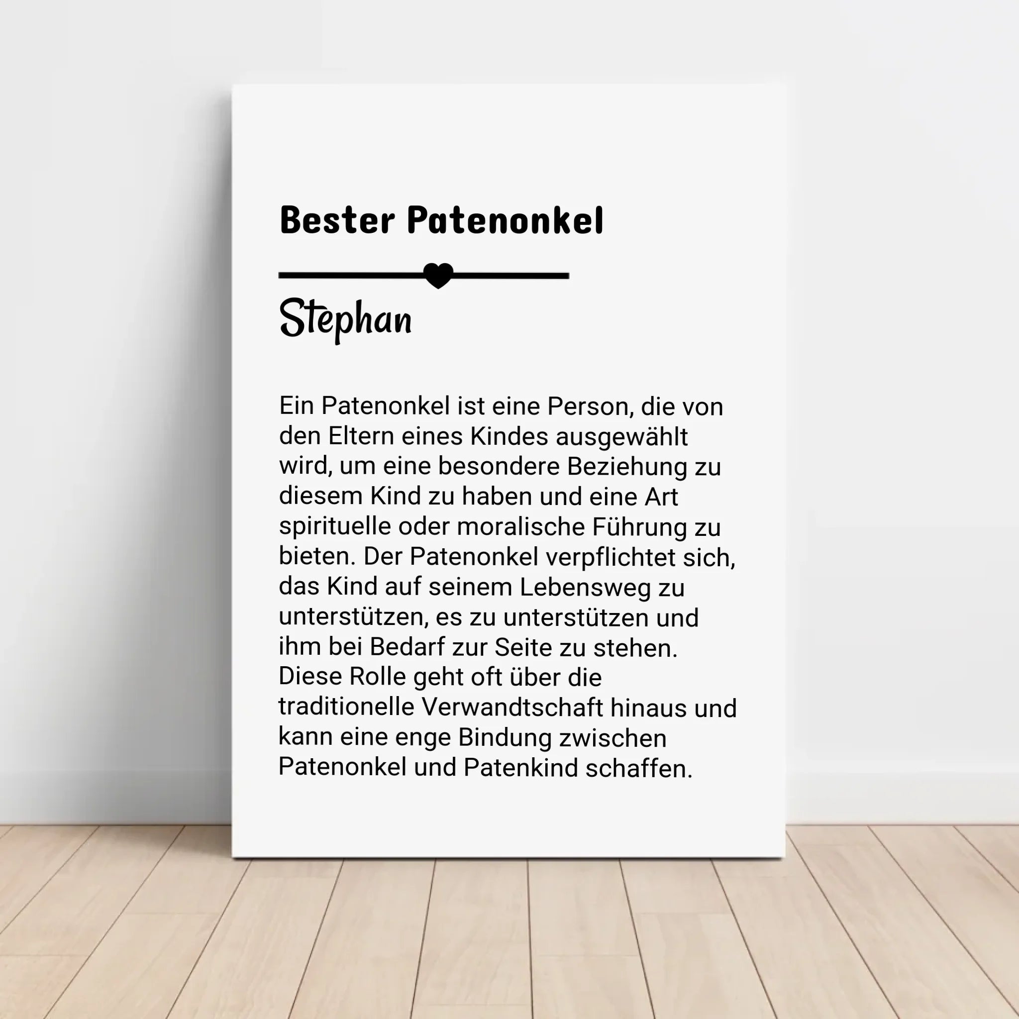 Definition Patenonkel Poster Geschenk personalisiert - Cantty