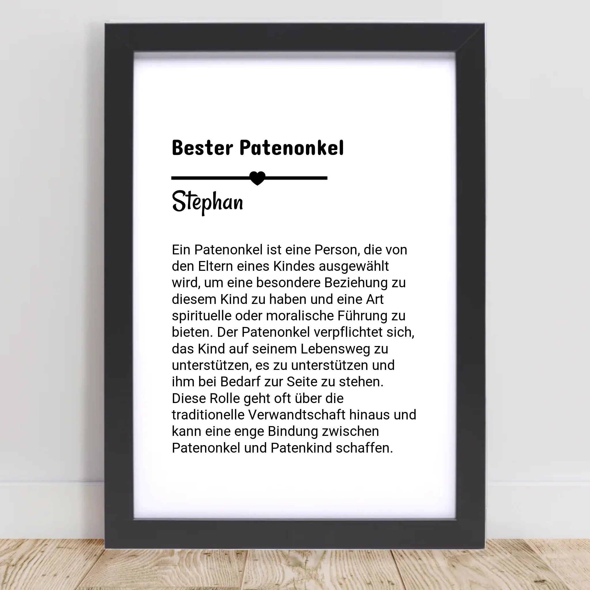 Definition Patenonkel Poster Geschenk personalisiert - Cantty