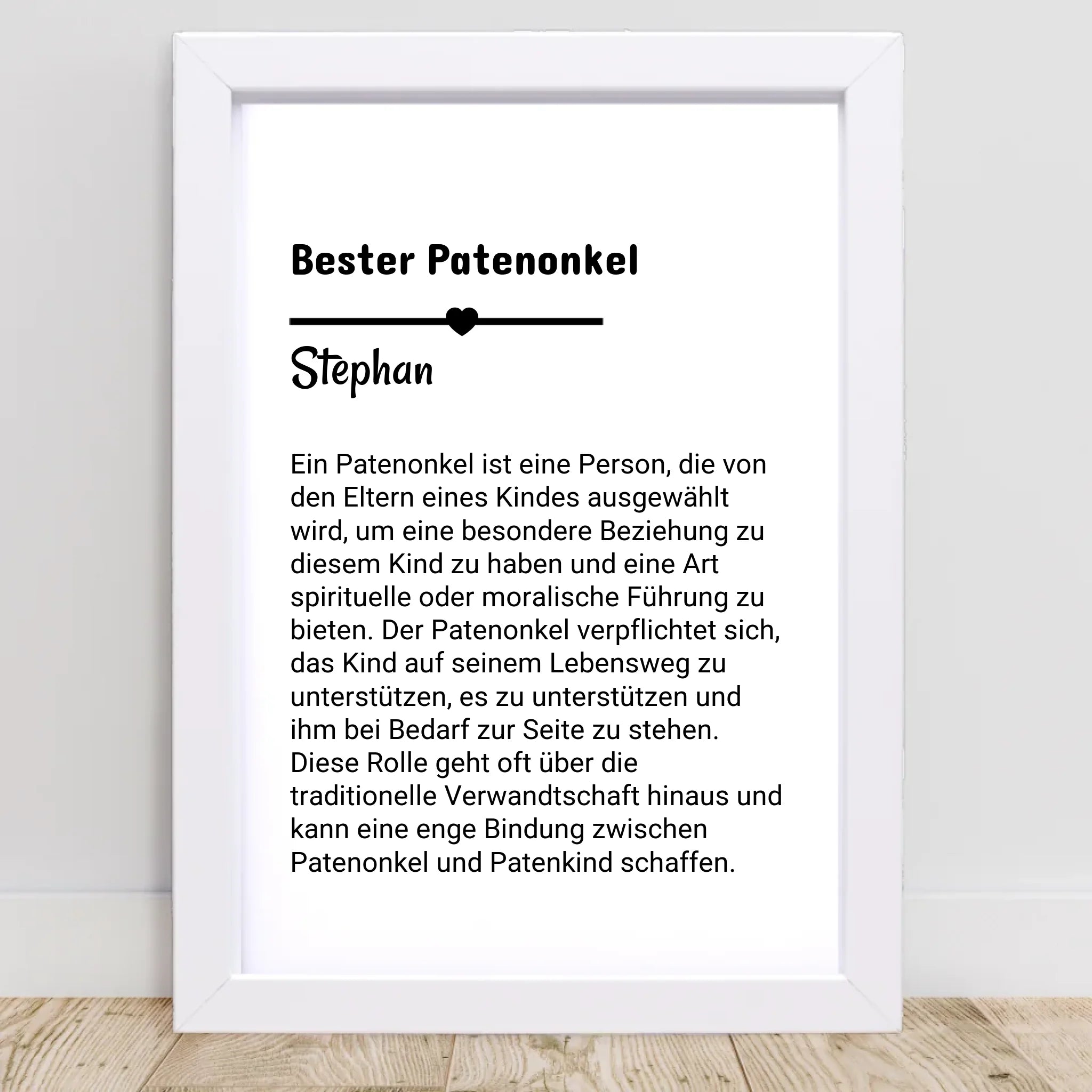 Definition Patenonkel Poster Geschenk personalisiert - Cantty