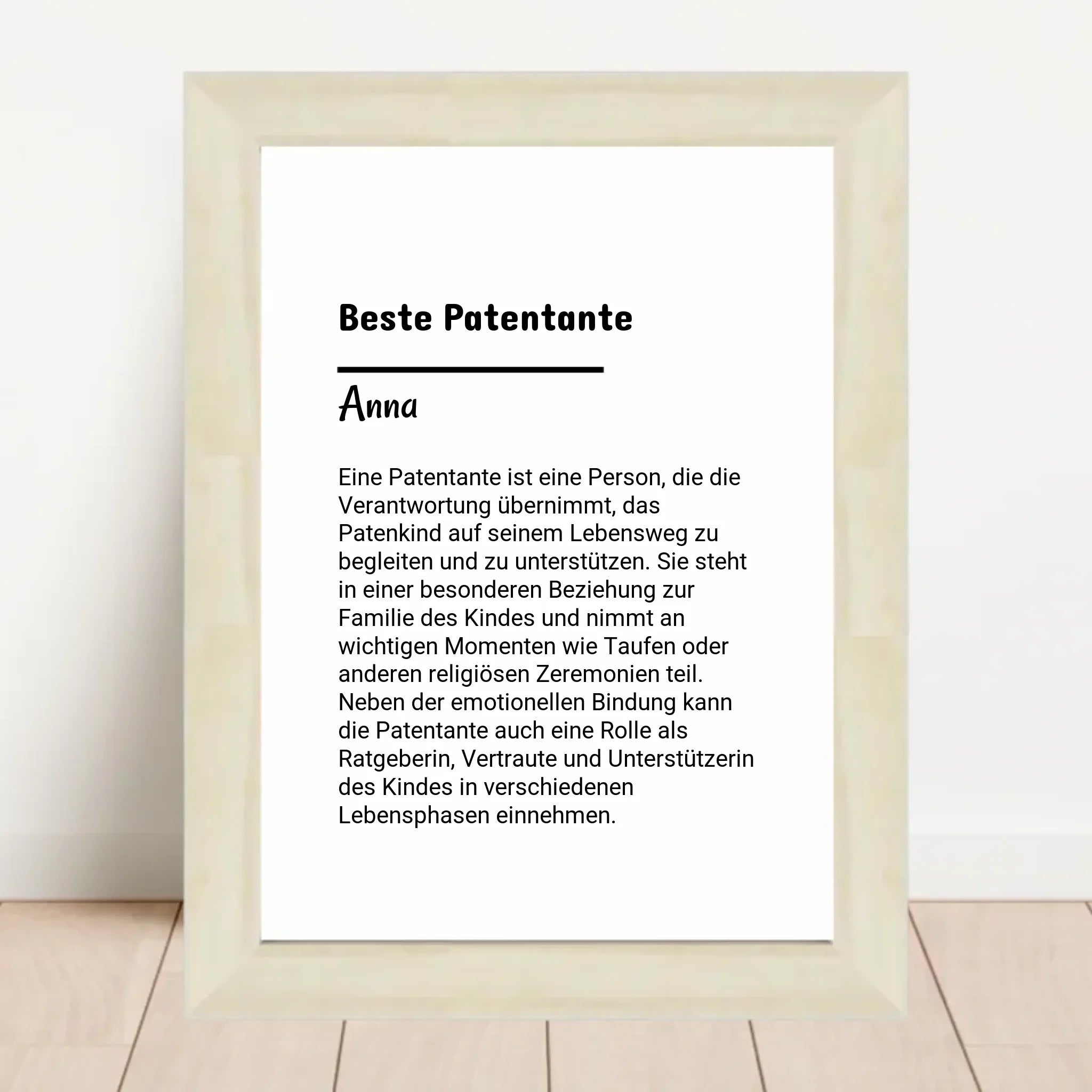 Patentante Definition Posterdruck Geschenk personalisiert - Cantty