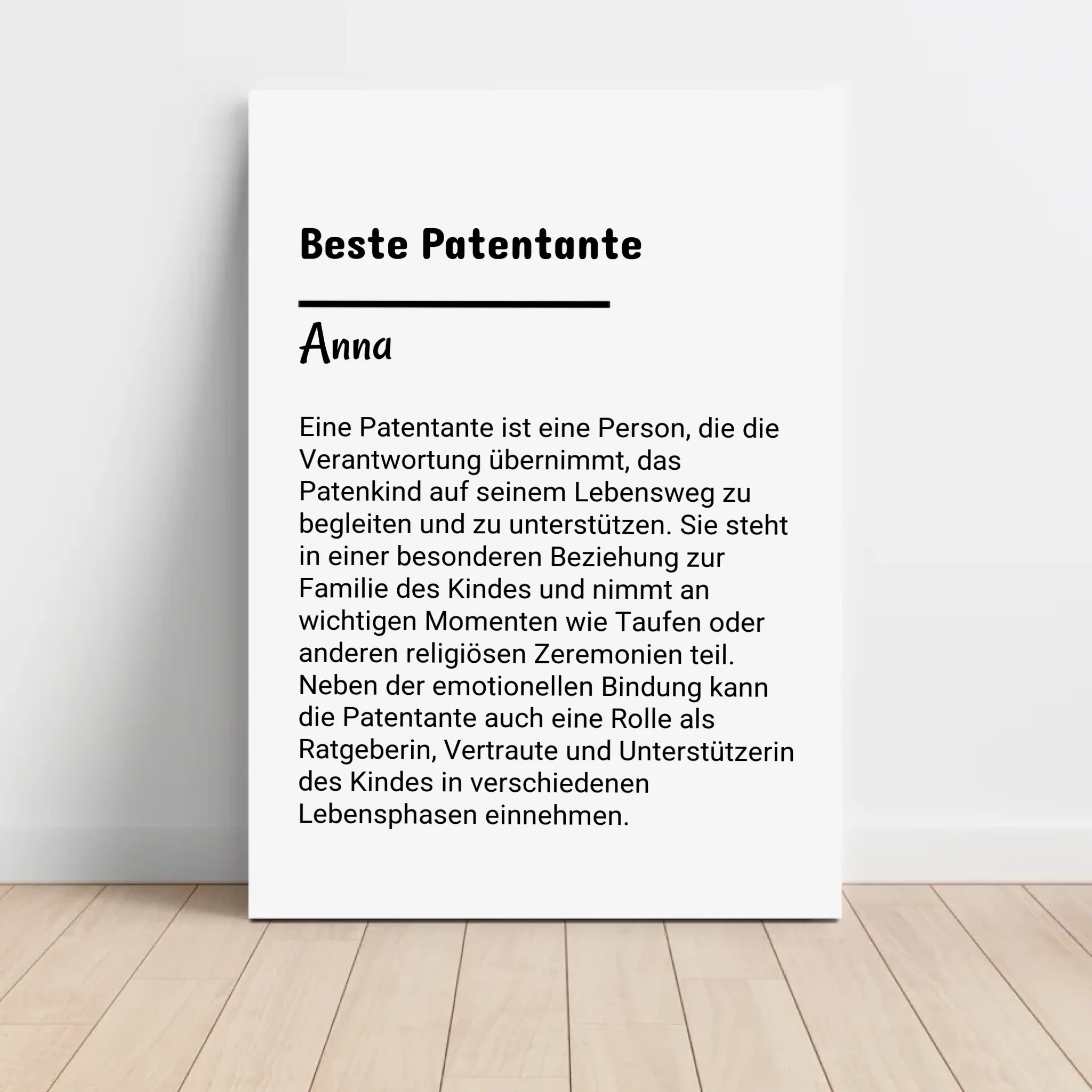 Patentante Definition Posterdruck Geschenk personalisiert - Cantty