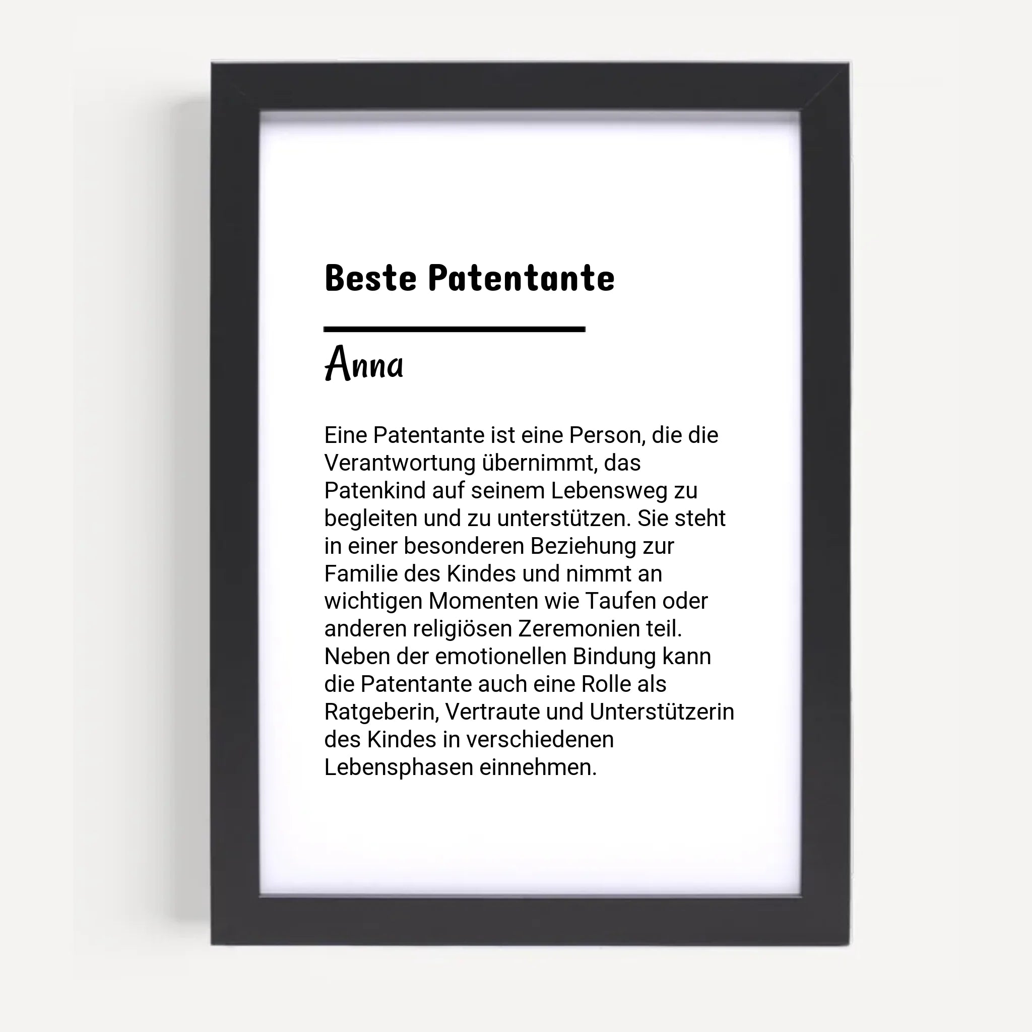 Patentante Definition Posterdruck Geschenk personalisiert - Cantty