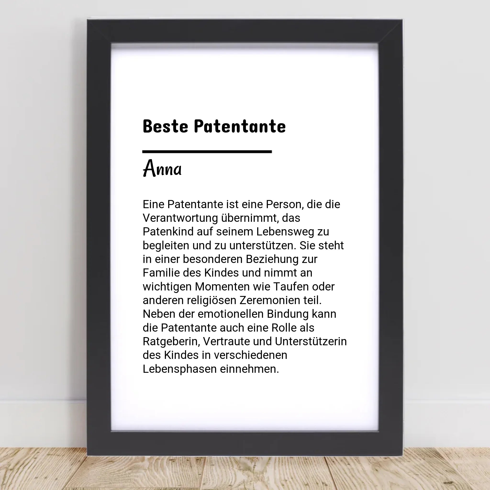 Patentante Definition Posterdruck Geschenk personalisiert - Cantty
