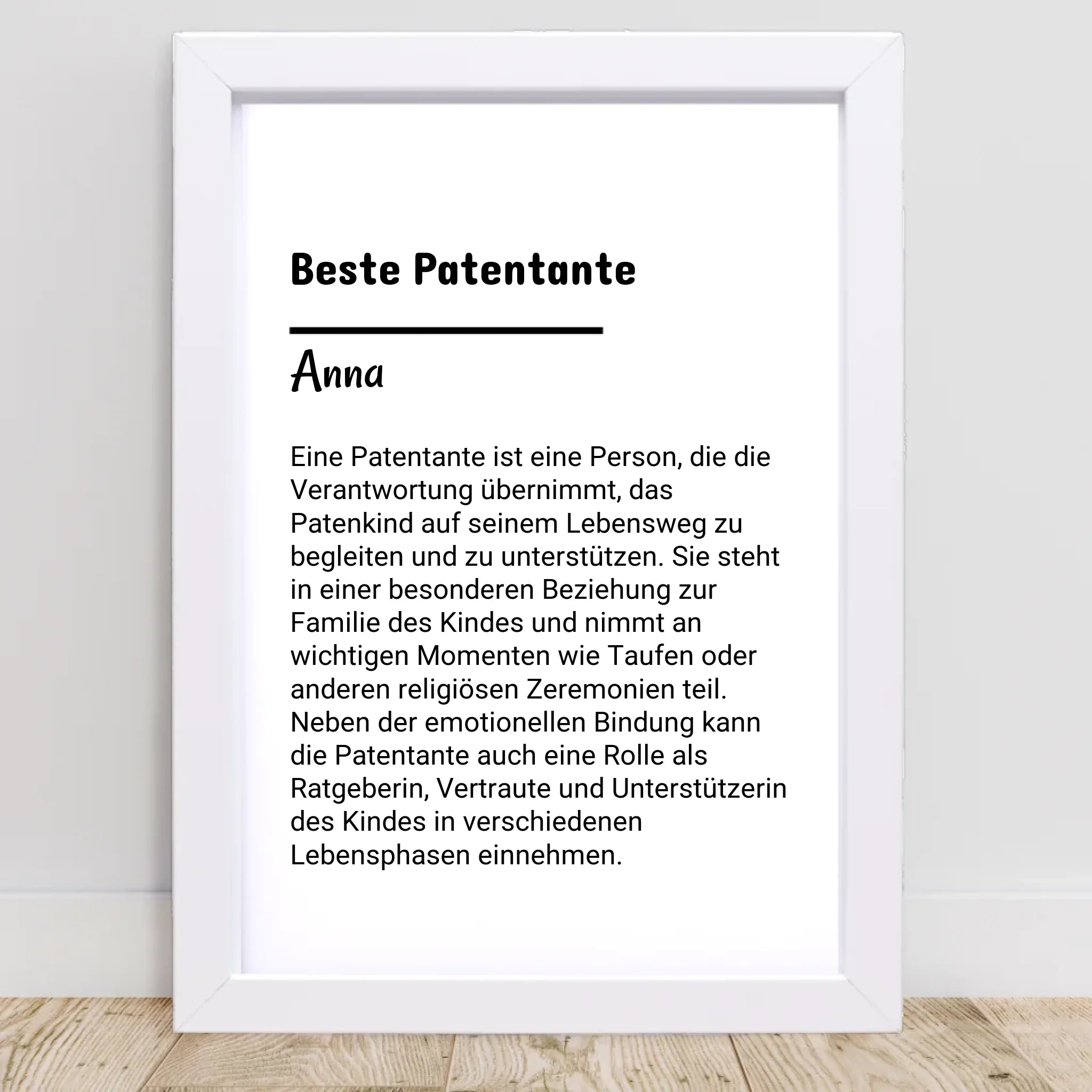 Patentante Definition Posterdruck Geschenk personalisiert - Cantty